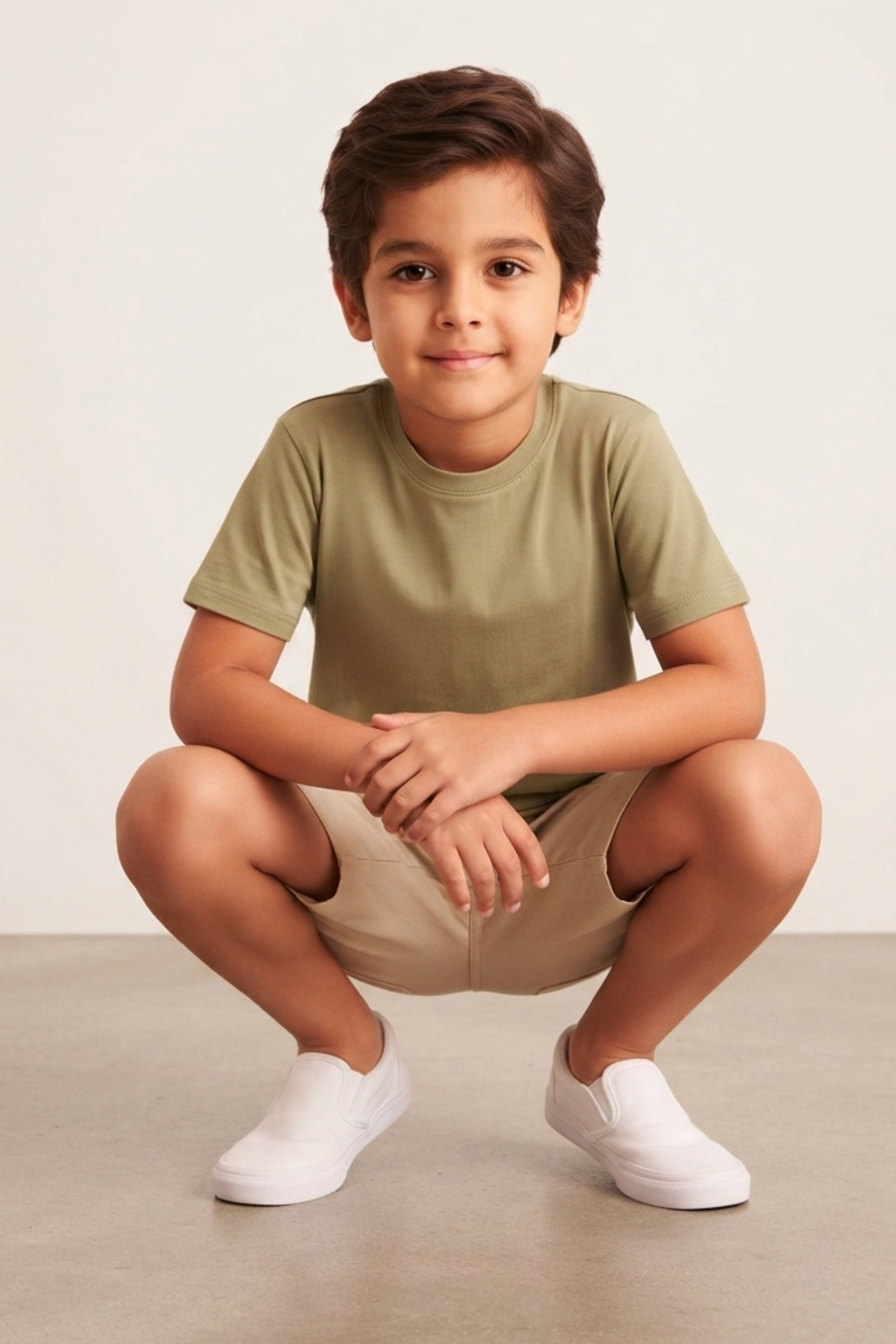 Kids Relaxed Fit T-Shirt (Oil Green)