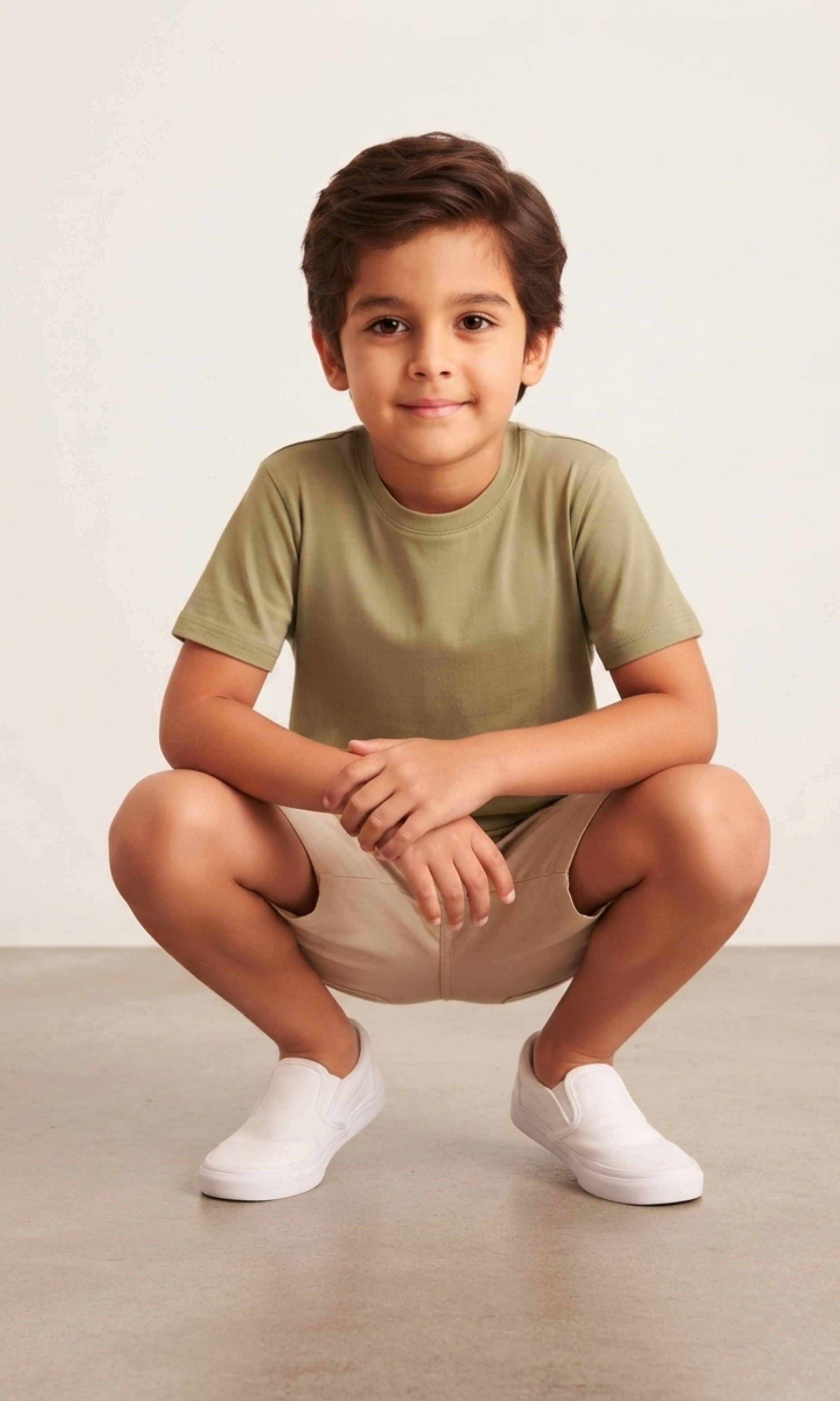 Kids Relaxed Fit T-Shirt (Oil Green)