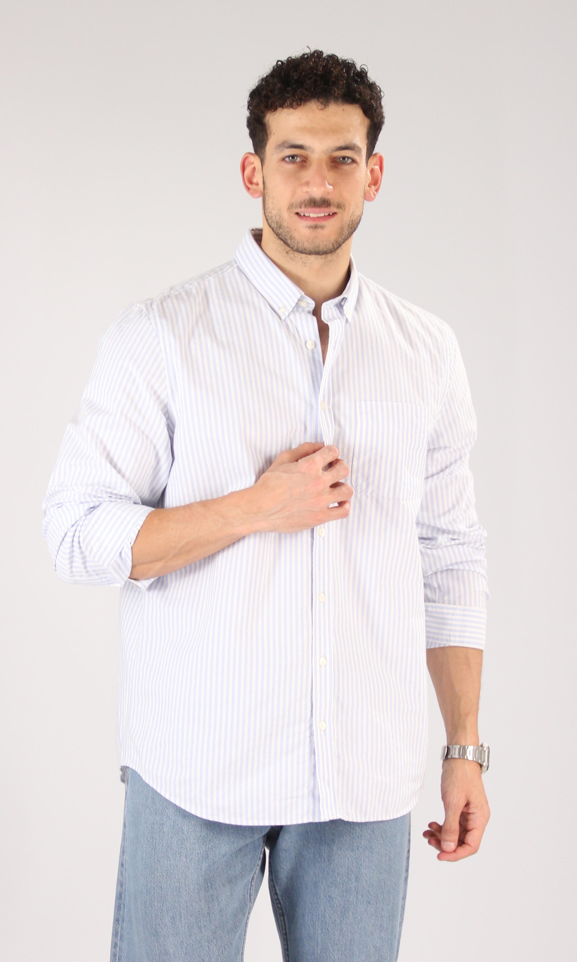 Men Regular Fit Striped Long Sleeves Shirt