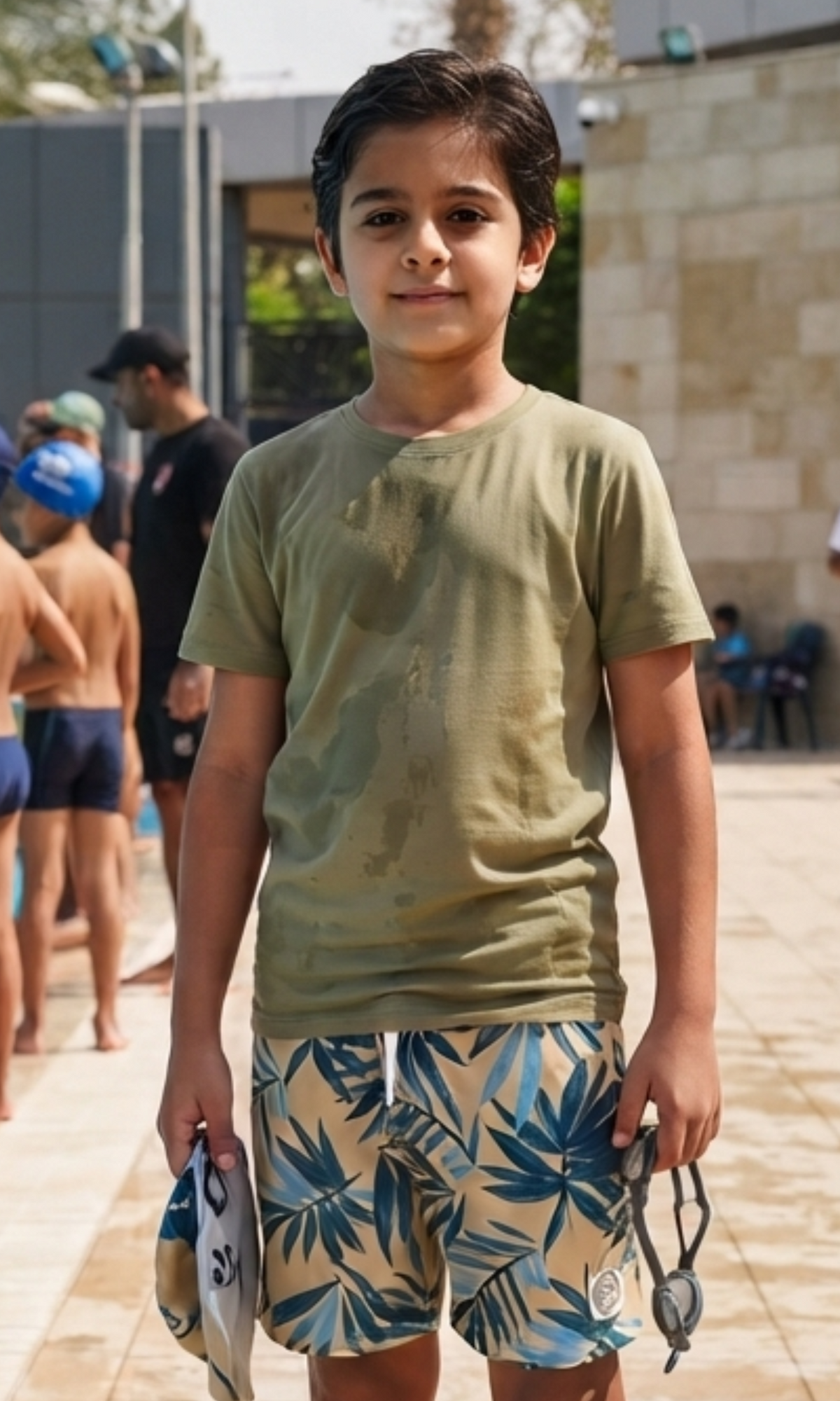 Kids Relaxed Fit T-Shirt (Oil Green)