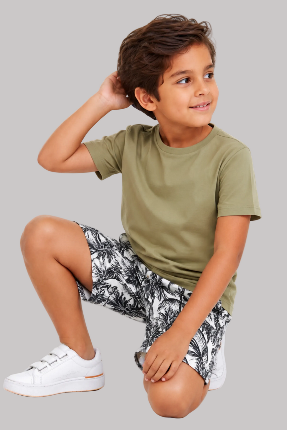 Kids Relaxed Fit T-Shirt (Oil Green)