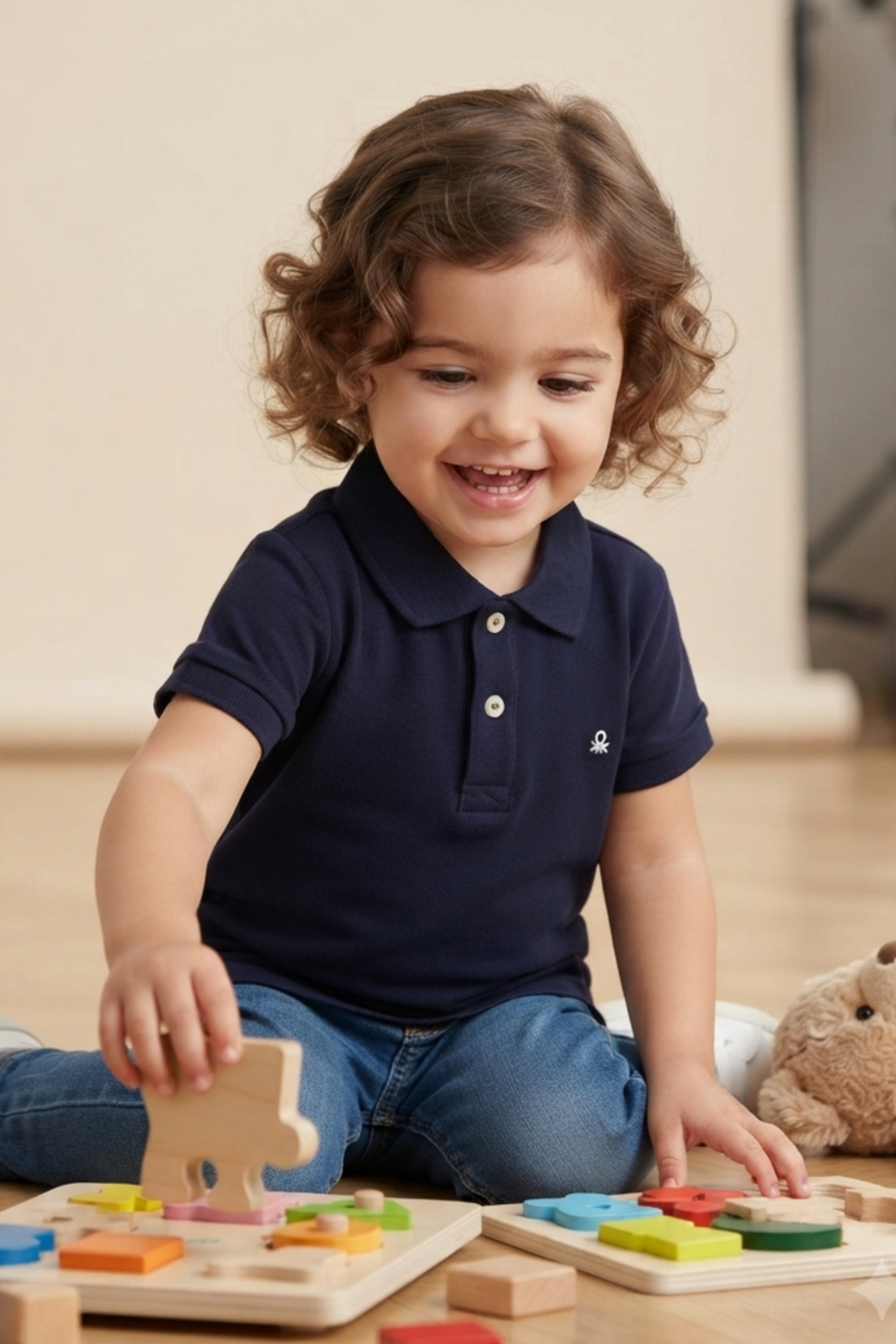 Kids Cotton Short Sleeve Polo Shirt