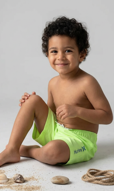 Kids Neon Swim Shorts Drawstring Waist