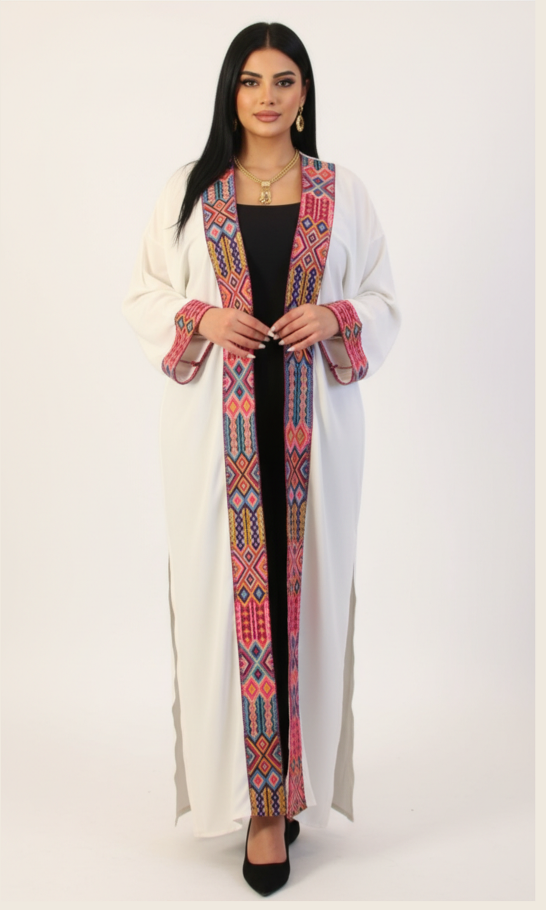 Women Cardigan Kaftan (White)