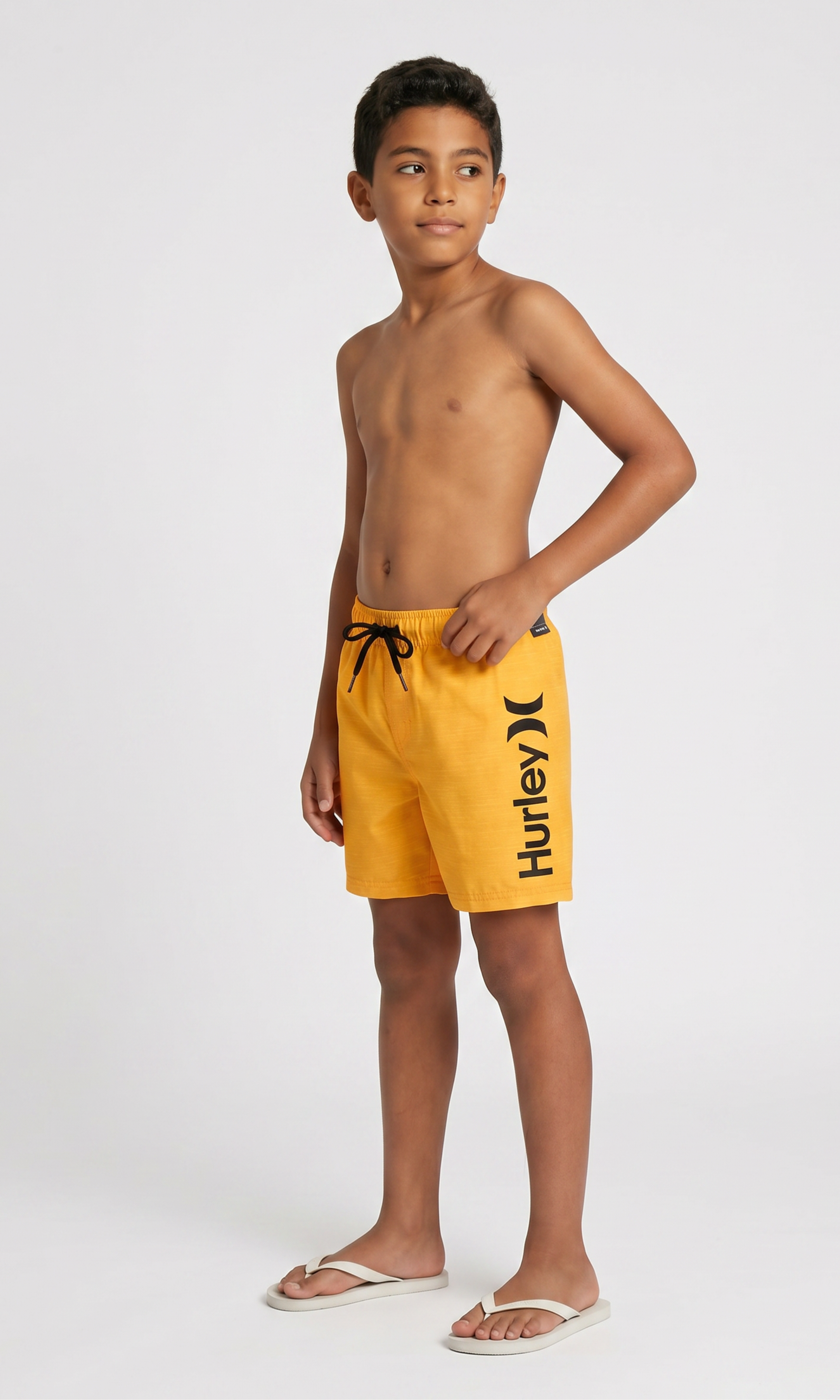 Kids Neon Swim Shorts Drawstring Waist