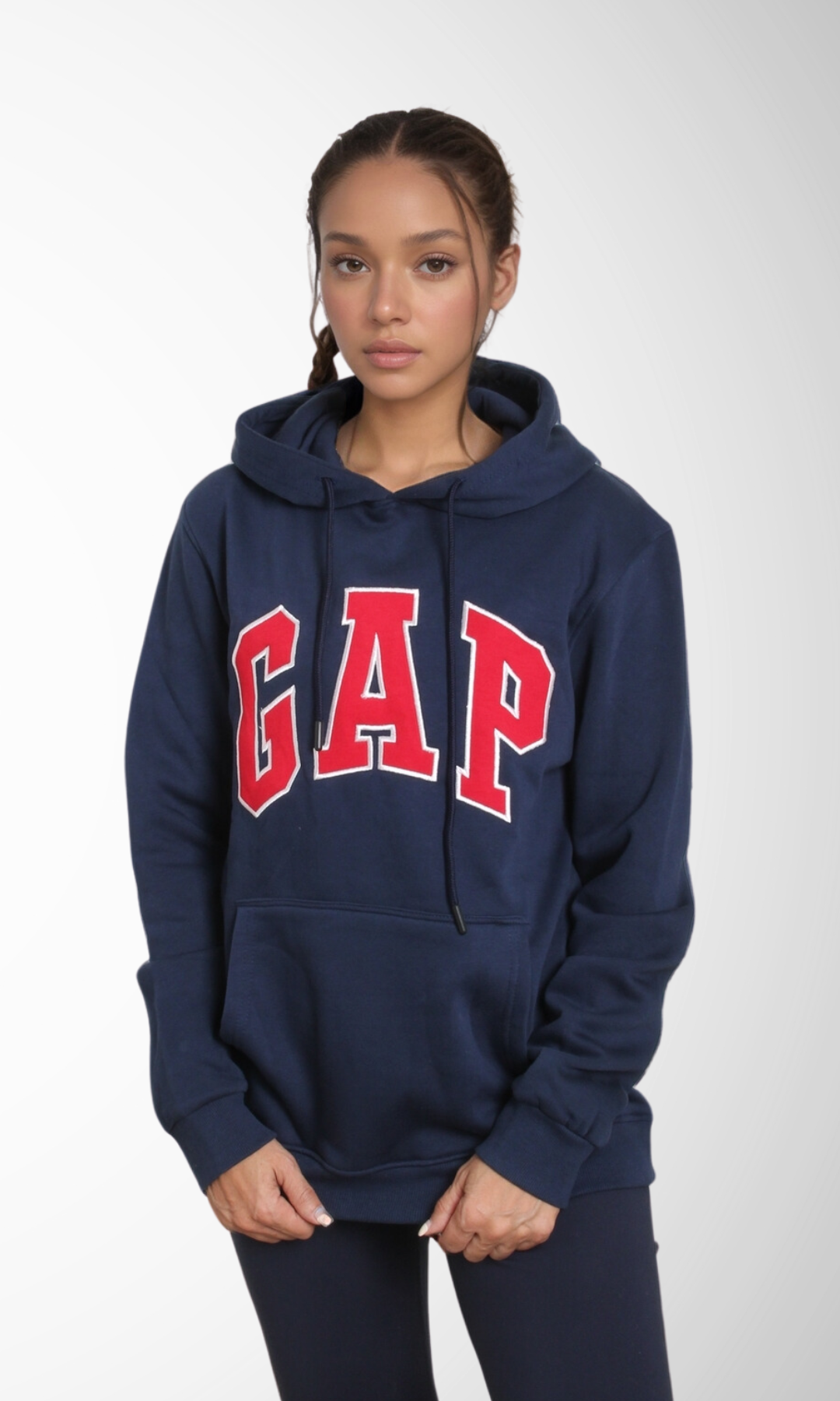 Women Vintage Pullover Hoodie (Dark Blue)