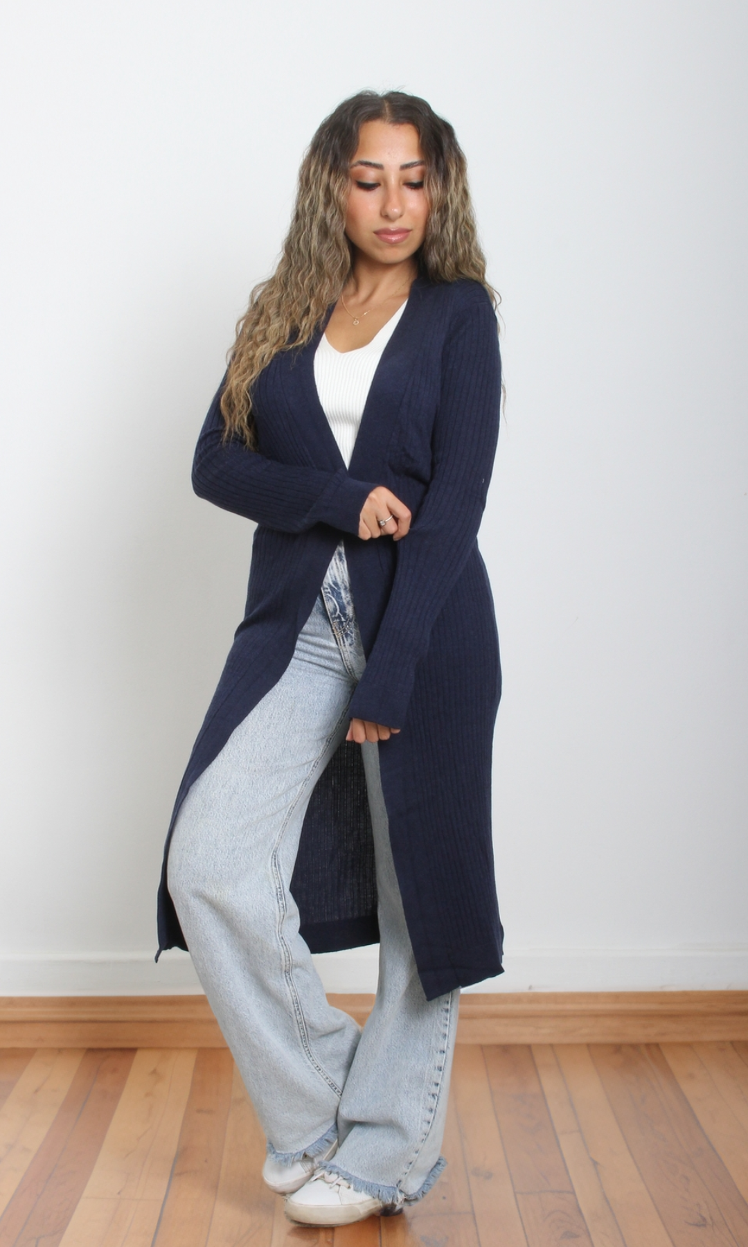 Women Knitted Cardigan (Dark Blue)