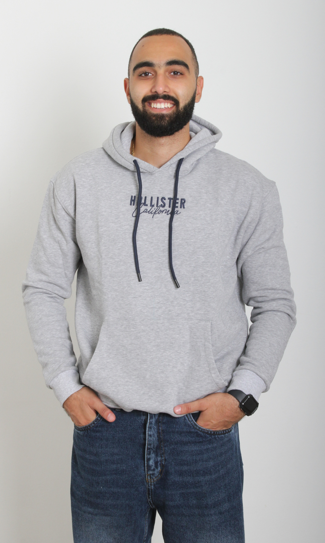Grey muscle fit hoodie sale