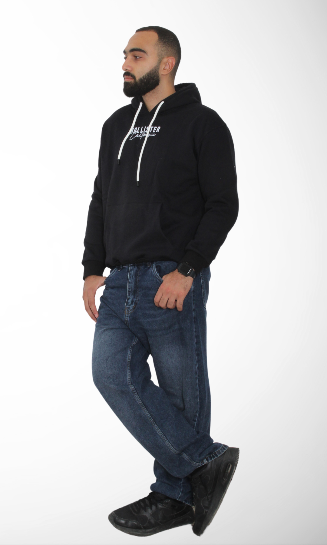 Men Milton Slim Fit Hoodie (Black)
