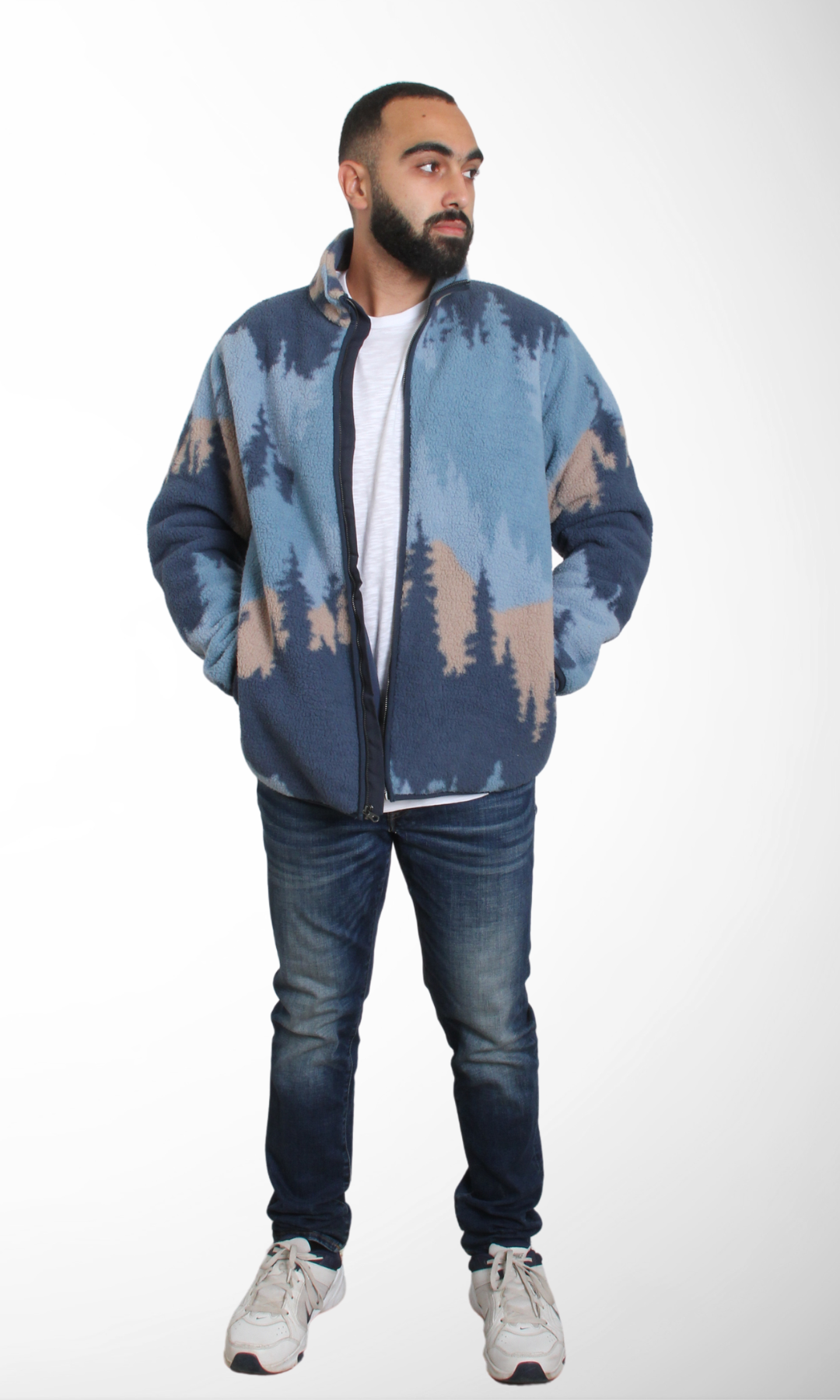 ORIGINAL Men Sherpa Fur Zip Jacke(Blue)