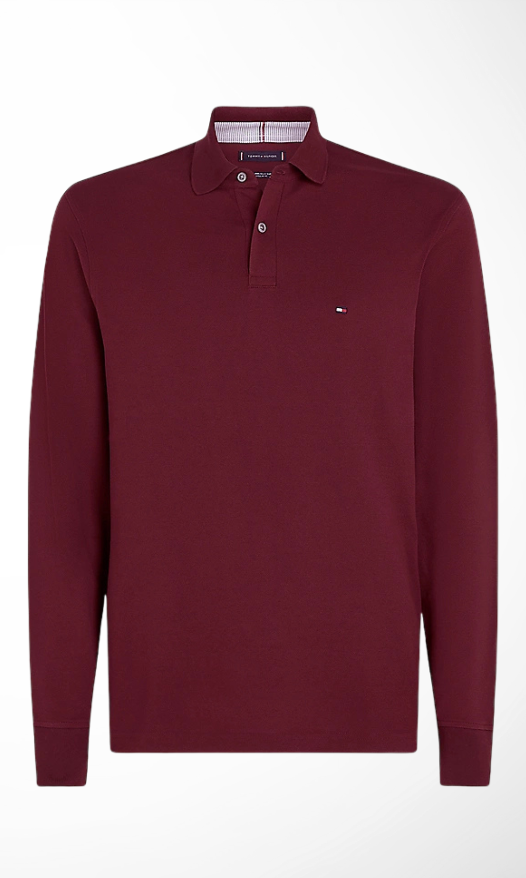 ORIGINAL Men Long Sleeve Cotton Polo Shirts (Burgundy)