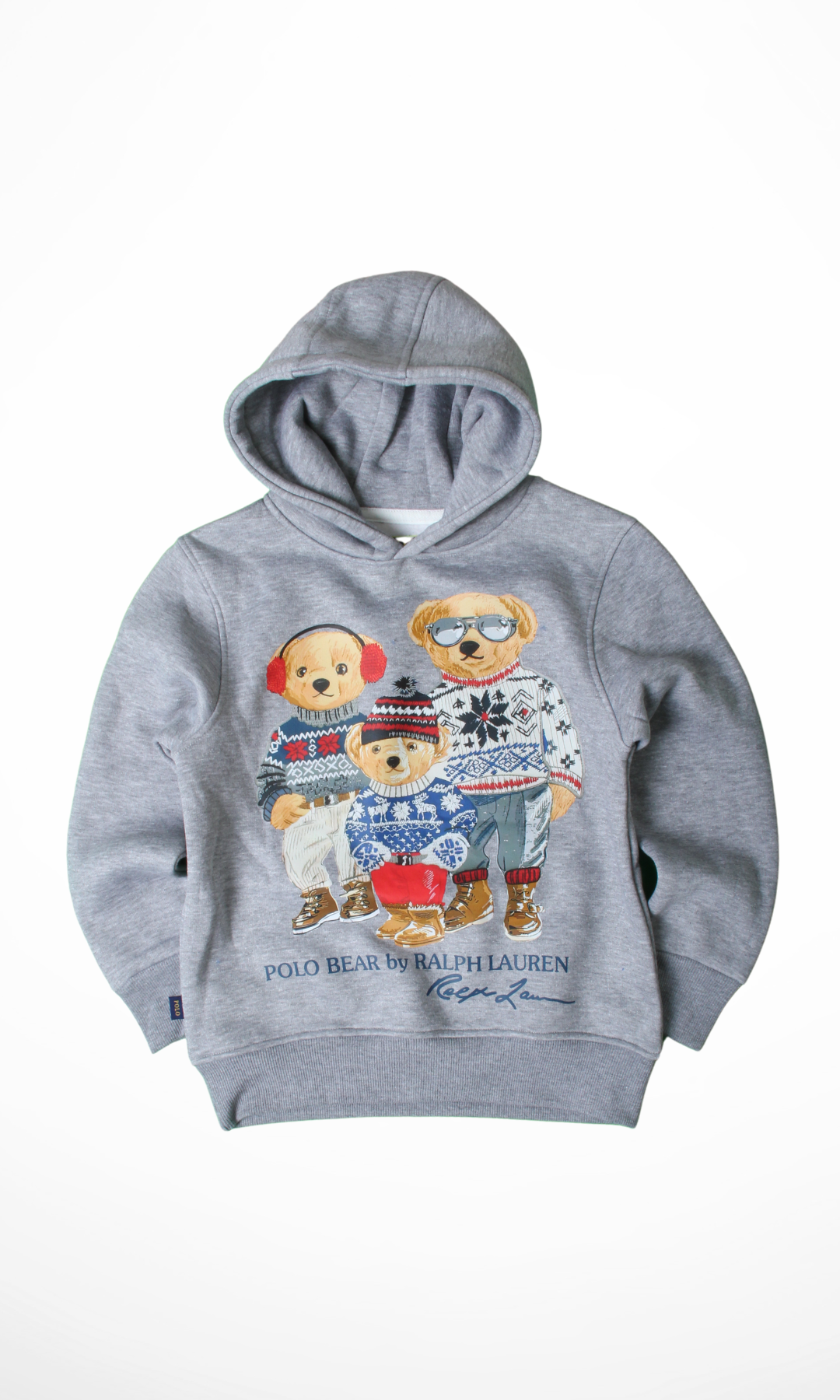 Kids Hoodie Bear Family (Grey)