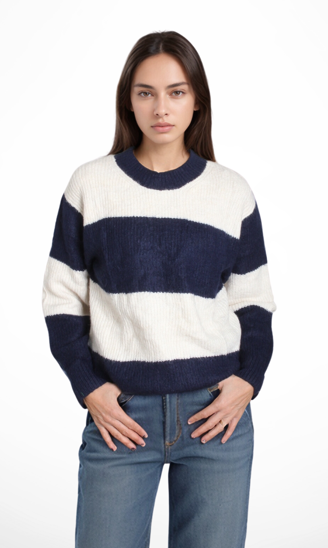 Original Women Crew Neck Striped Pullover