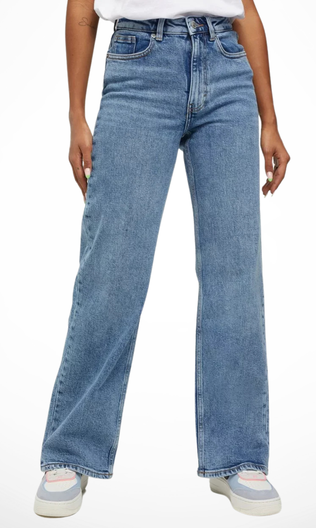 (New) Original Women Wide Leg Jeans (Mid Blue)