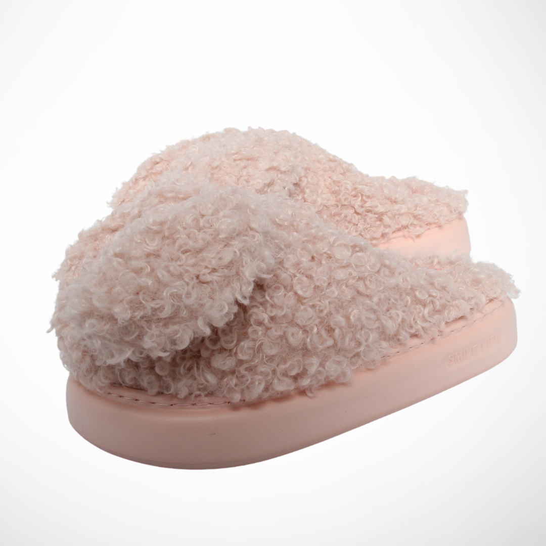 Women Furry Slipper Dog (Pink)