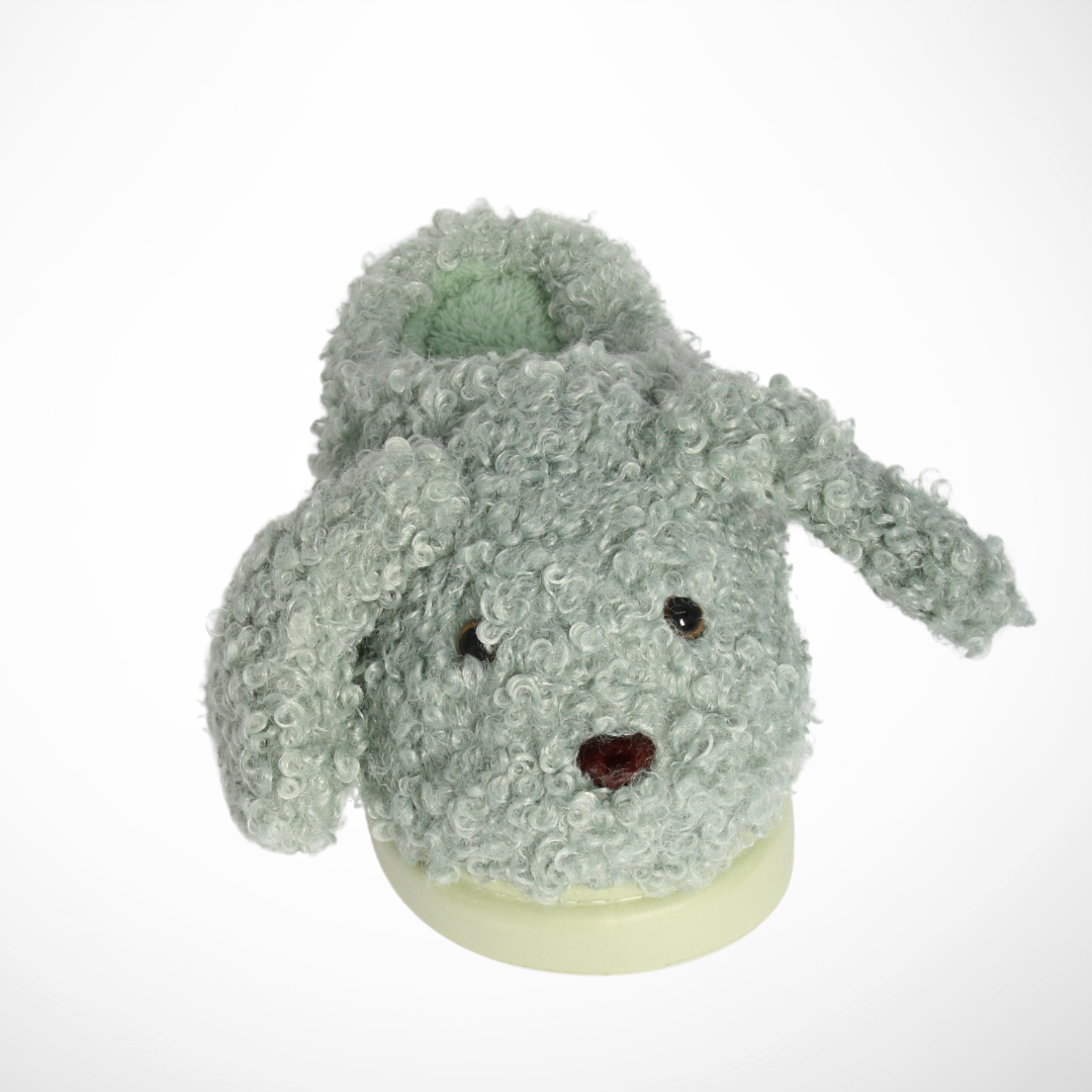Women Furry Slipper Dog (Green)