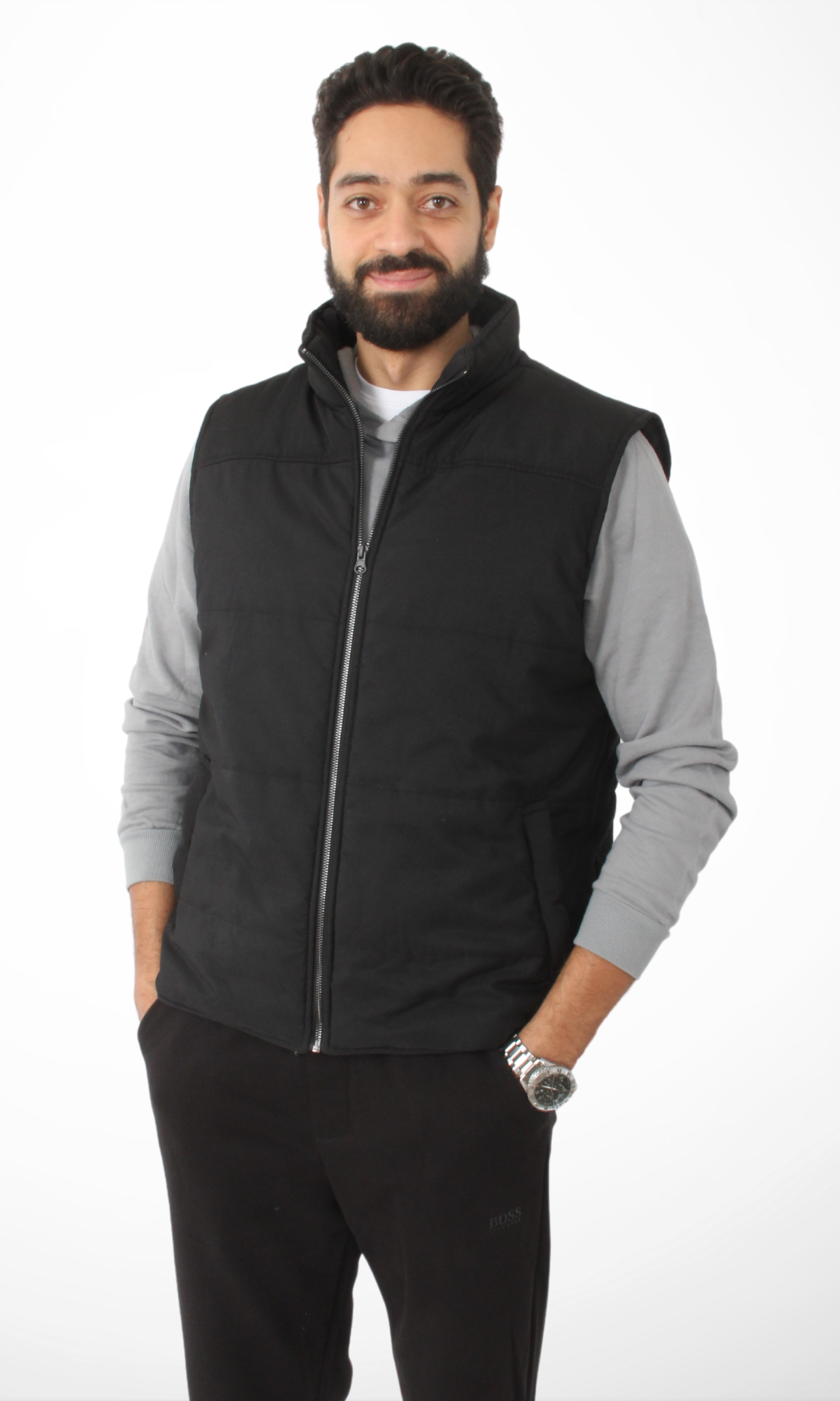Men Hooded Vest (Black)