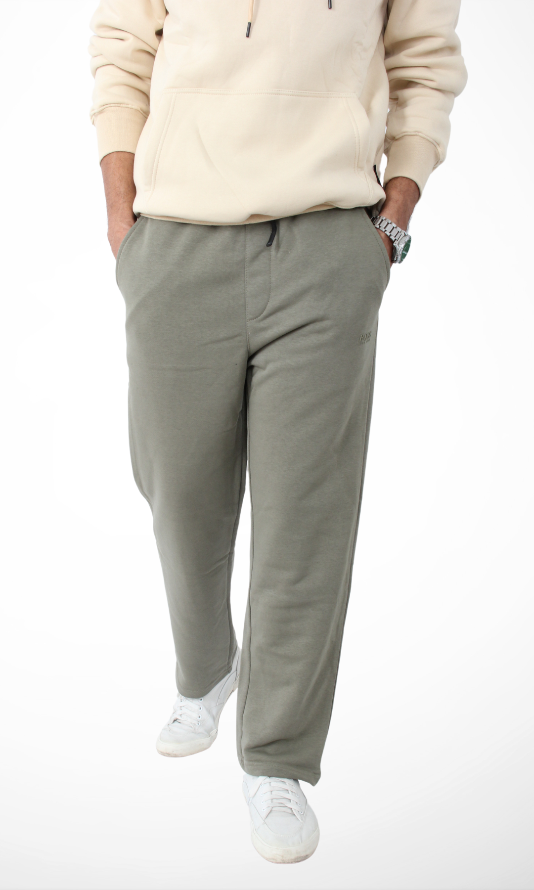 Men  Relaxed Fit Pants (Oil Green)