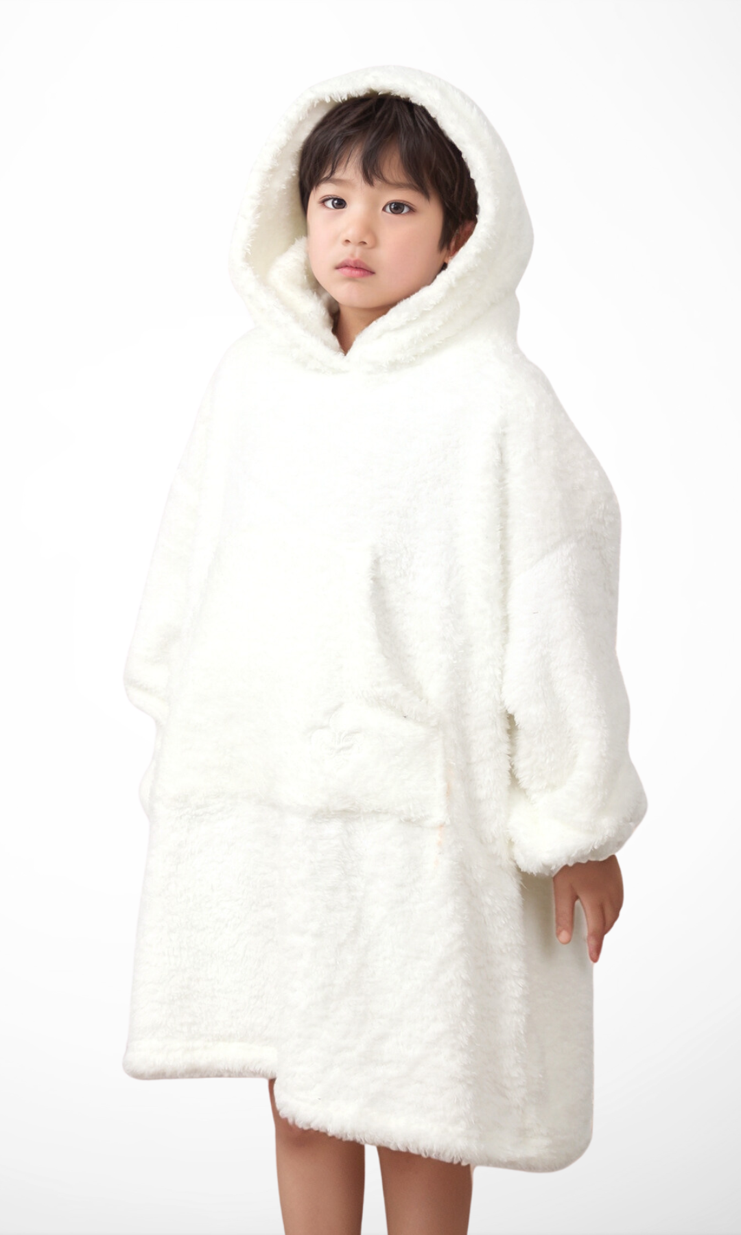 DUCHY Kids Comfy Hoodie Blanket- New (White)
