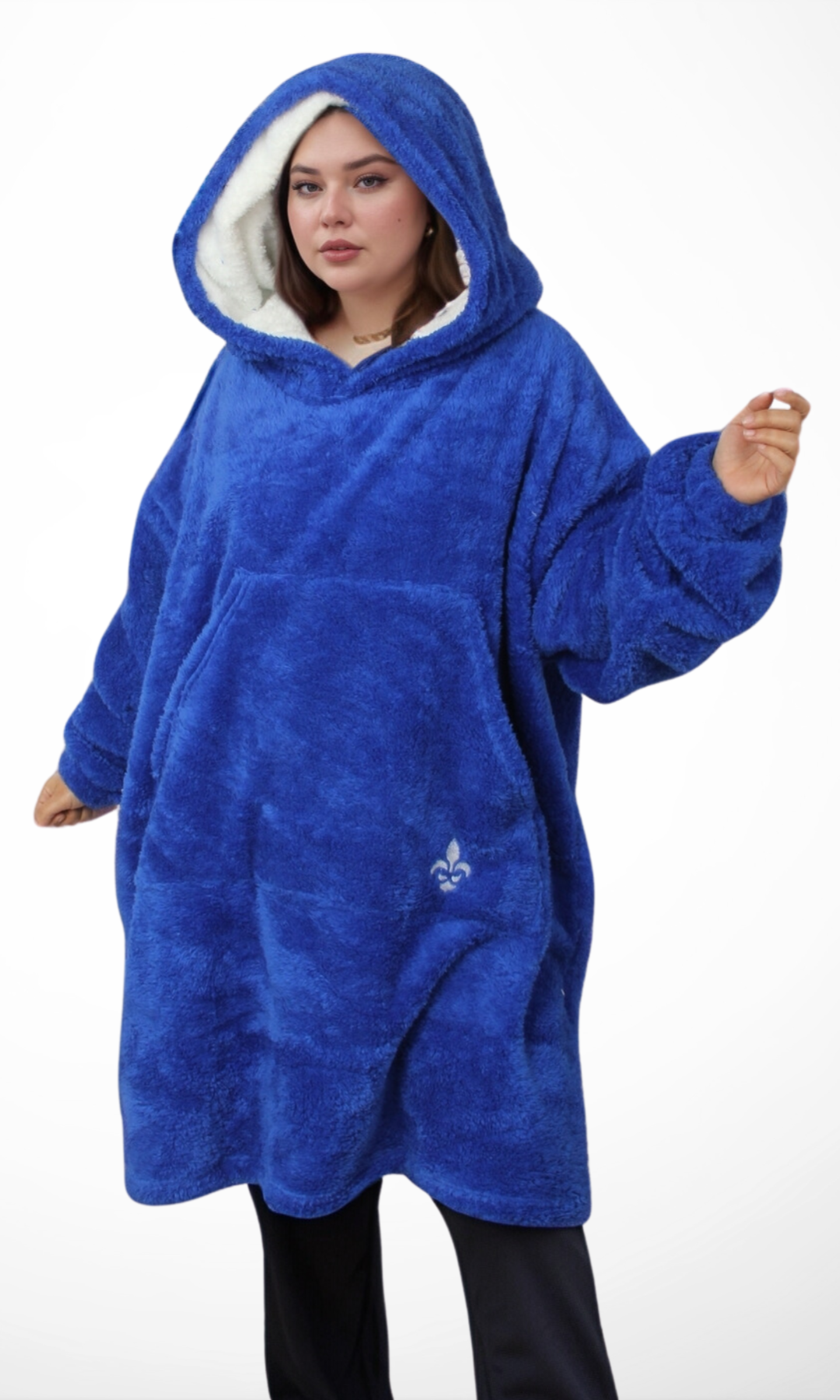 DUCHY Women Comfy Hoodie Blanket - New (Blue)