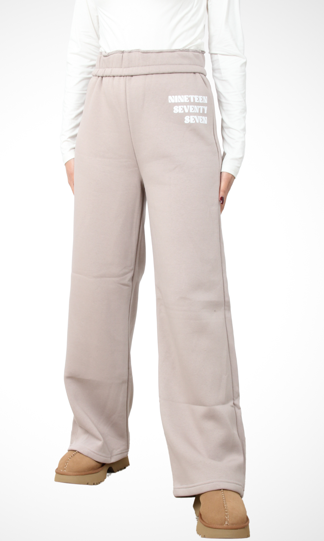 Women Logo Wide Leg Joggers (Light Kashmir )