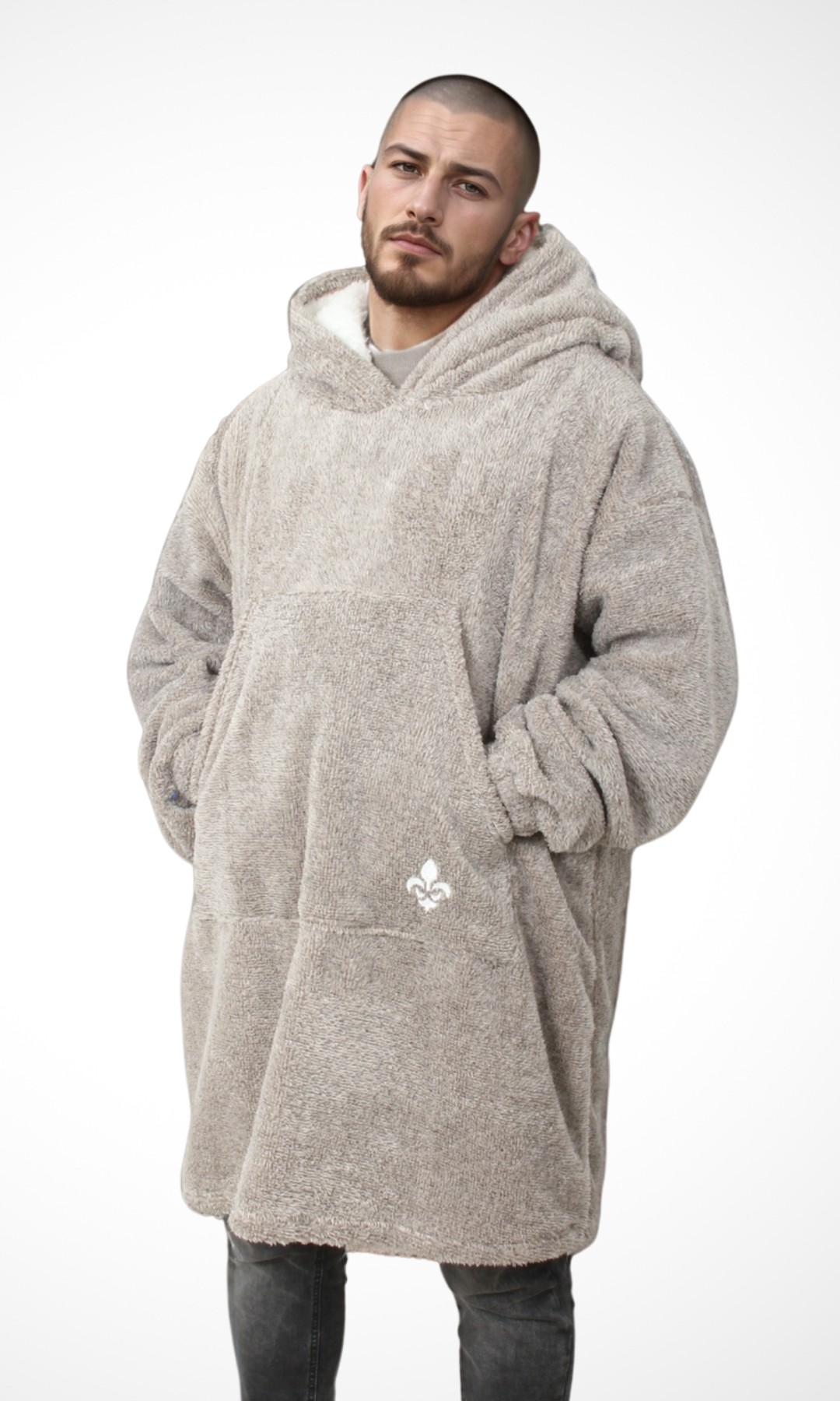 DUCHY Men Comfy Hoodie Blanket - New (Café)