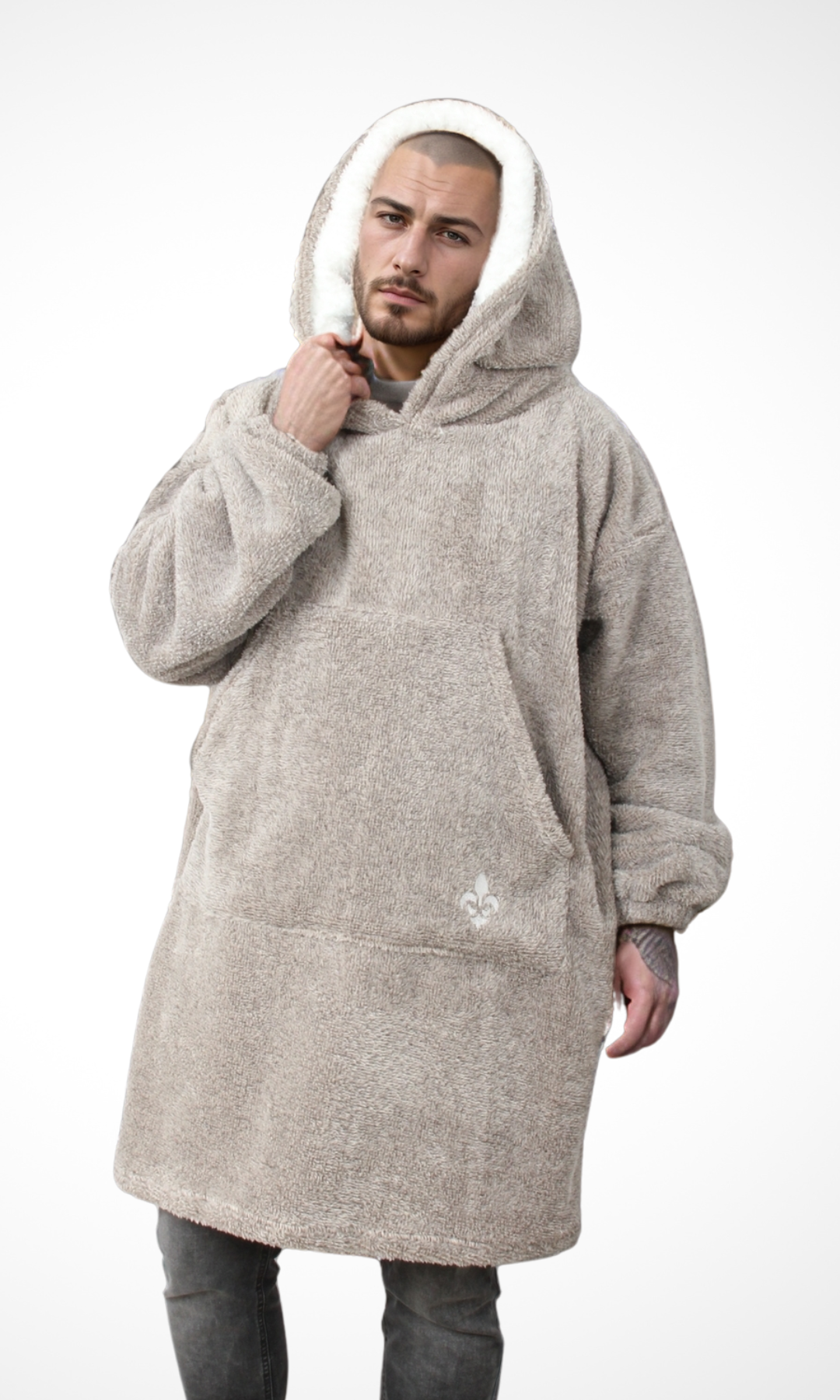 DUCHY Men Comfy Hoodie Blanket - New (Café)