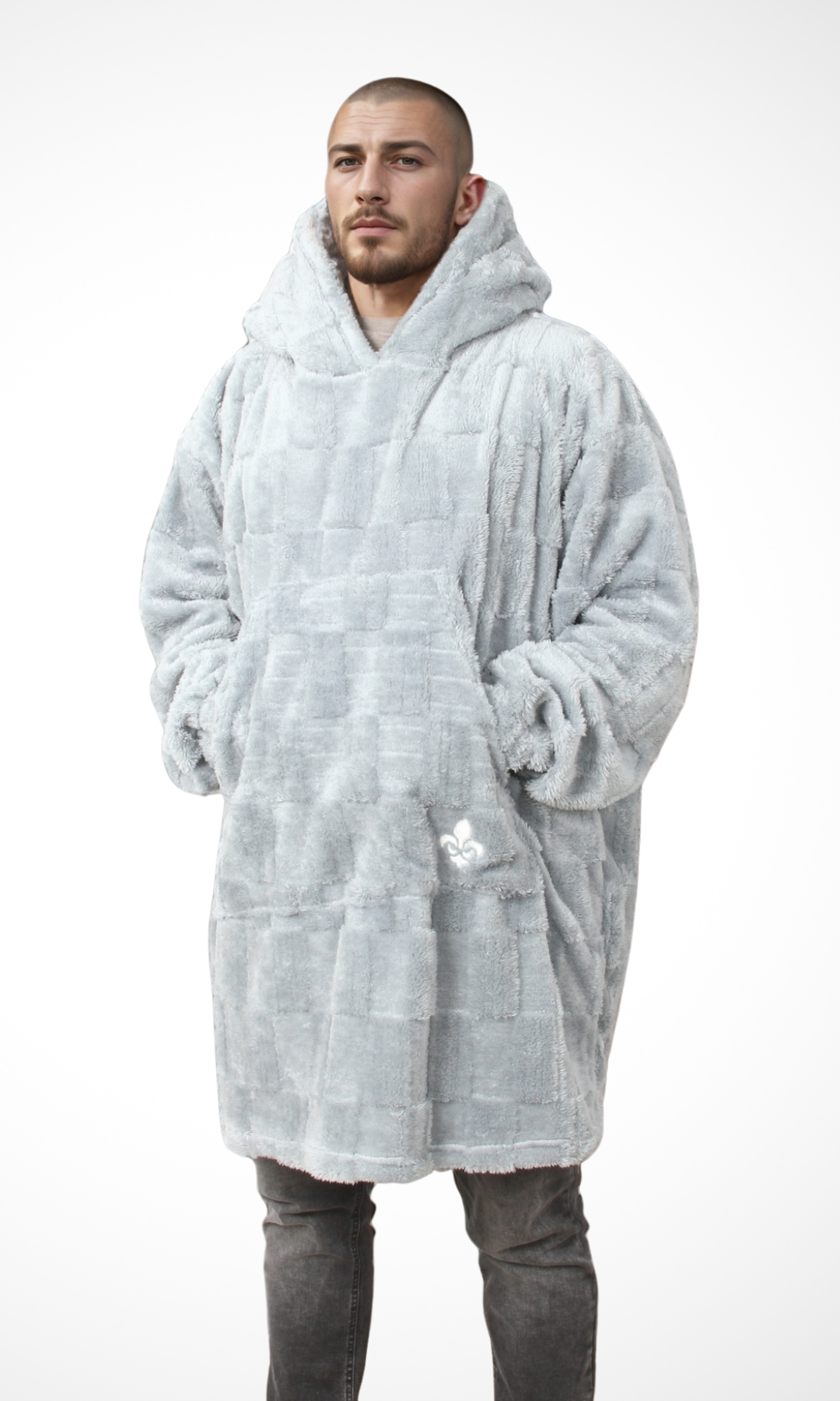 DUCHY Men Comfy Hoodie Blanket - New (Grey)