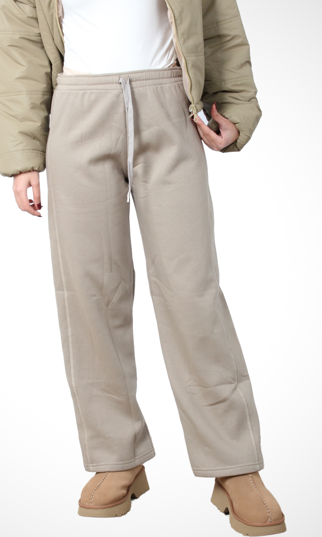 Women Straight Leg Sweatpants (Café)