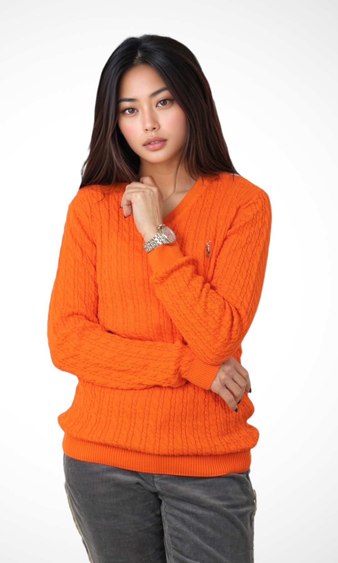 Women Knit Jumper (Orange)