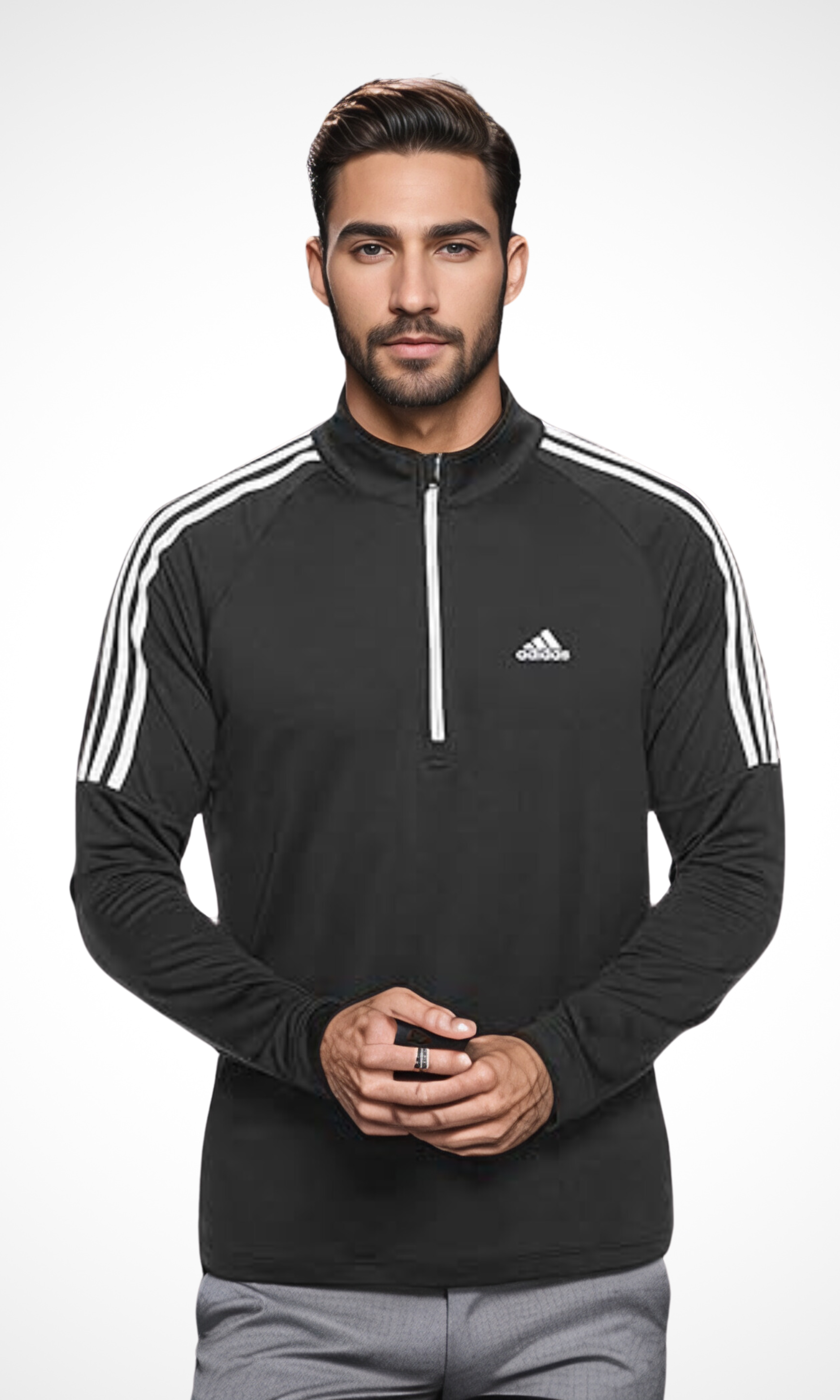 Men Half Zip Golf Pullover (Black)