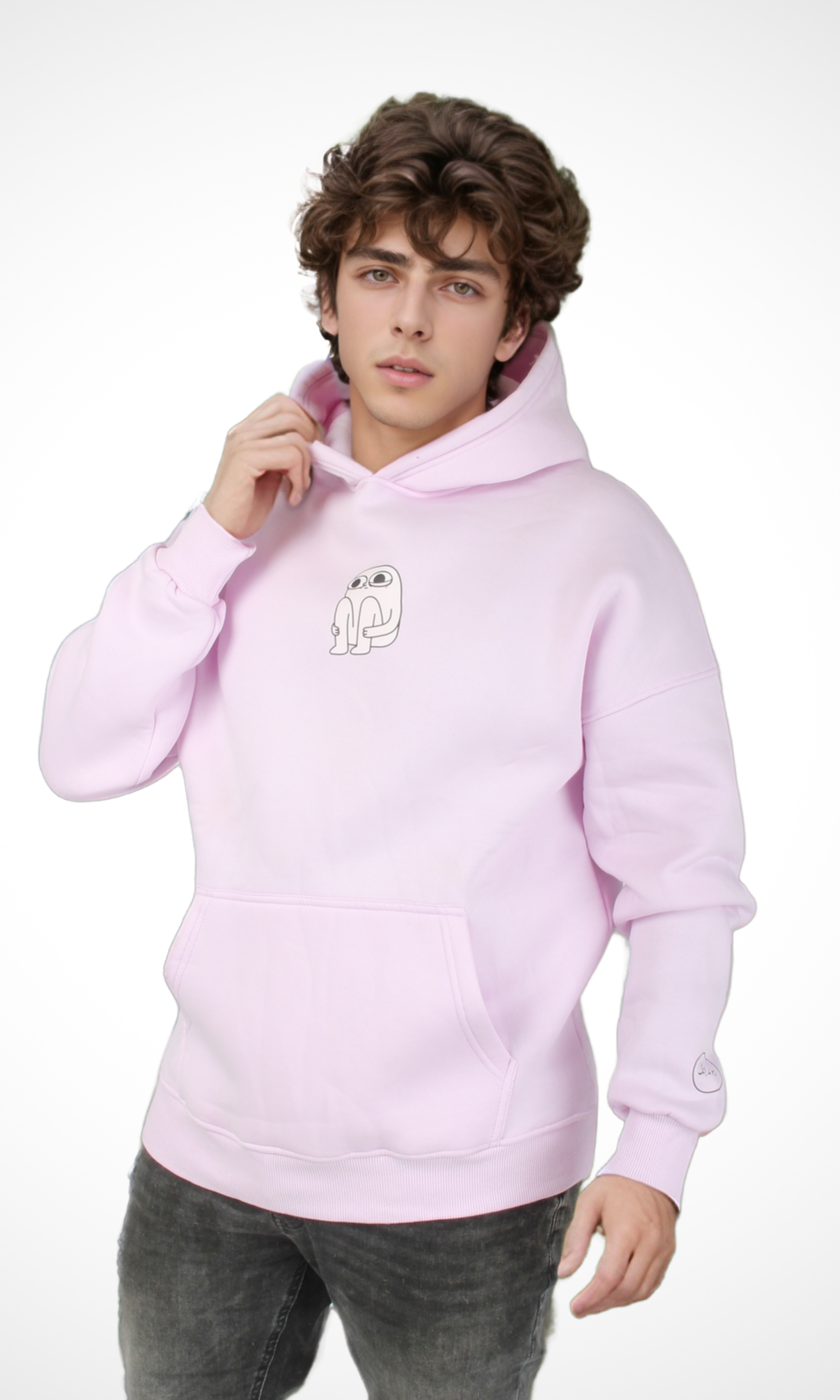 Men Melton Hoodie Sweater (Lavender)