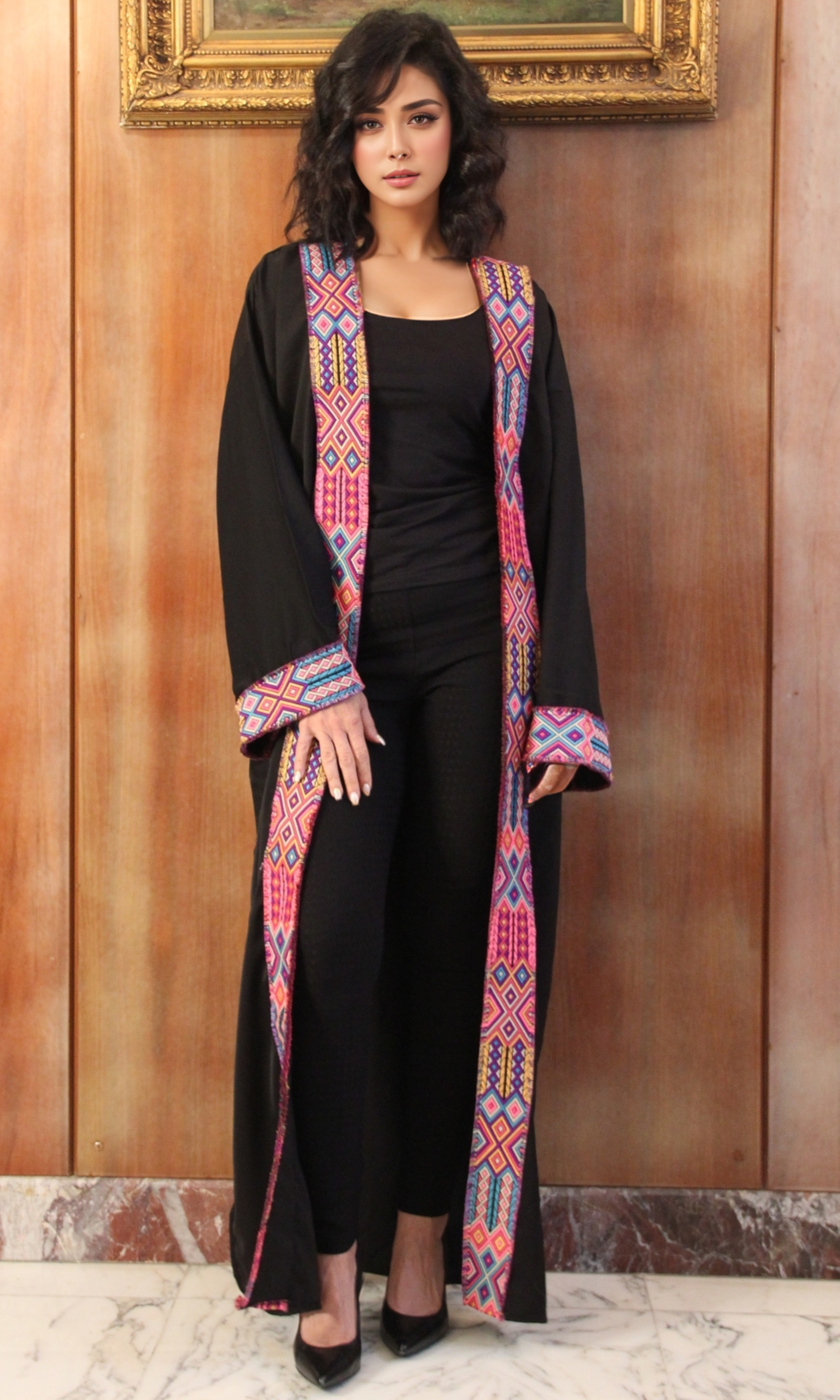 Women Cardigan Kaftan (Black)