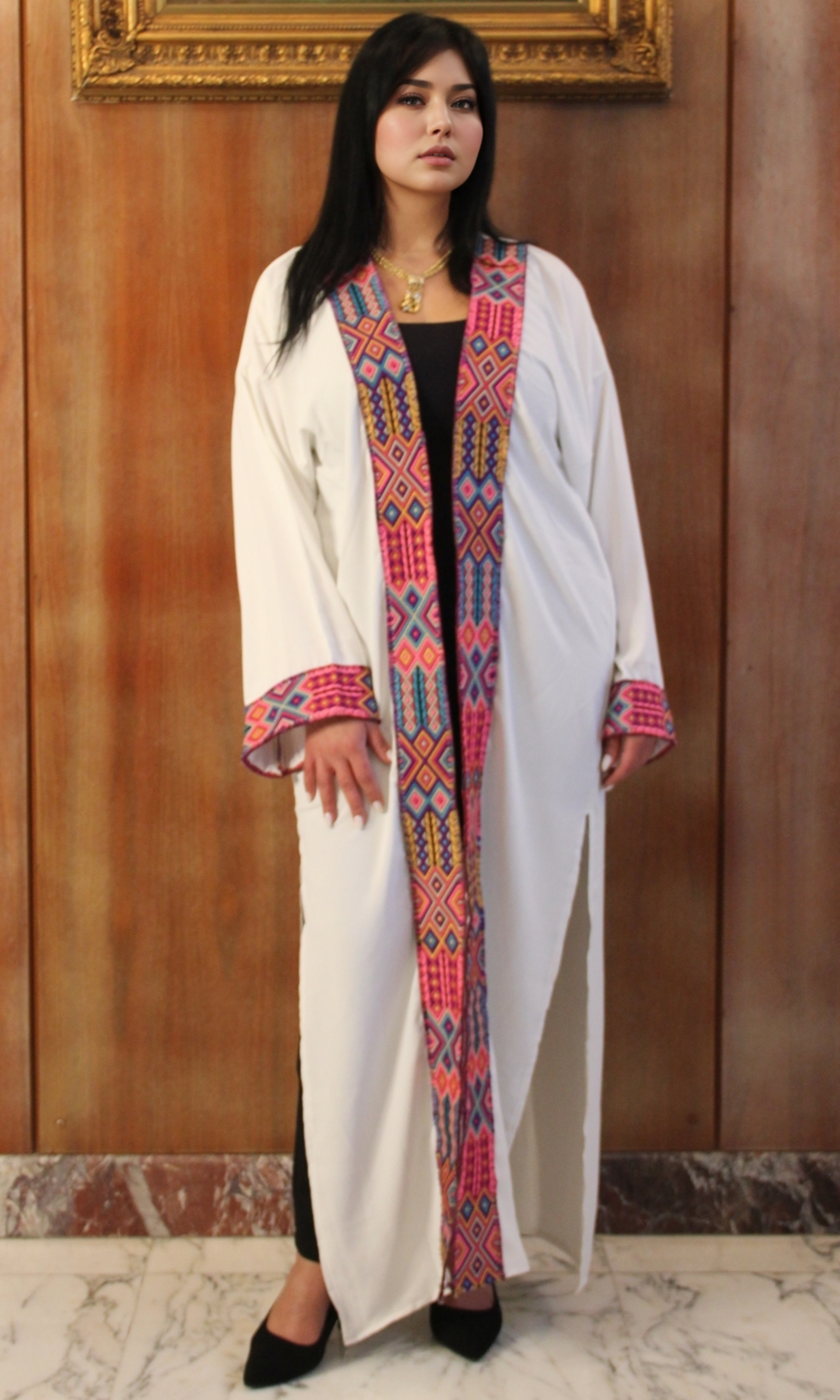 Women Cardigan Kaftan (White)
