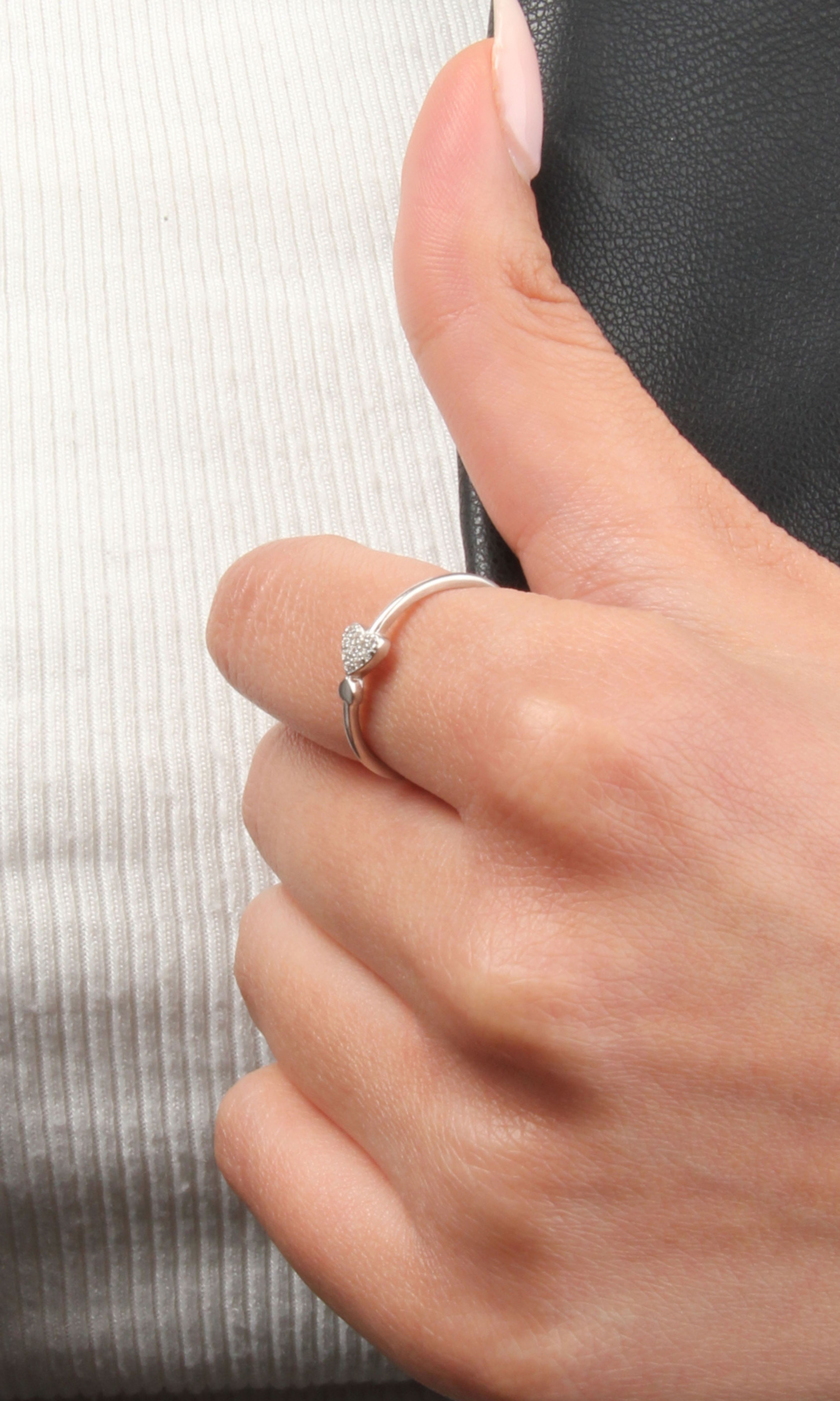 Women Silver Heart Ring