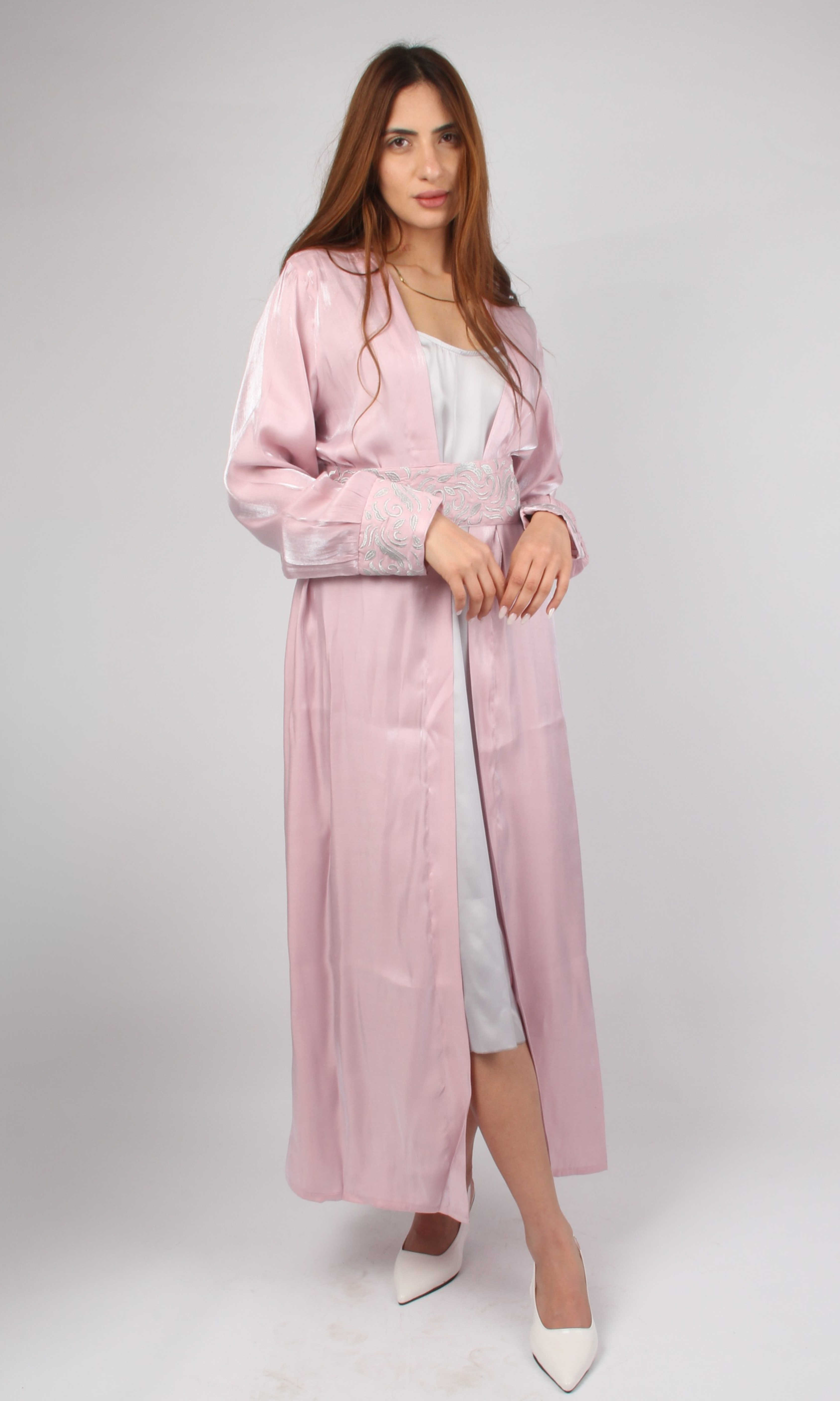 Women Dress Kaftan Shimmer Ombré (Light Pink)