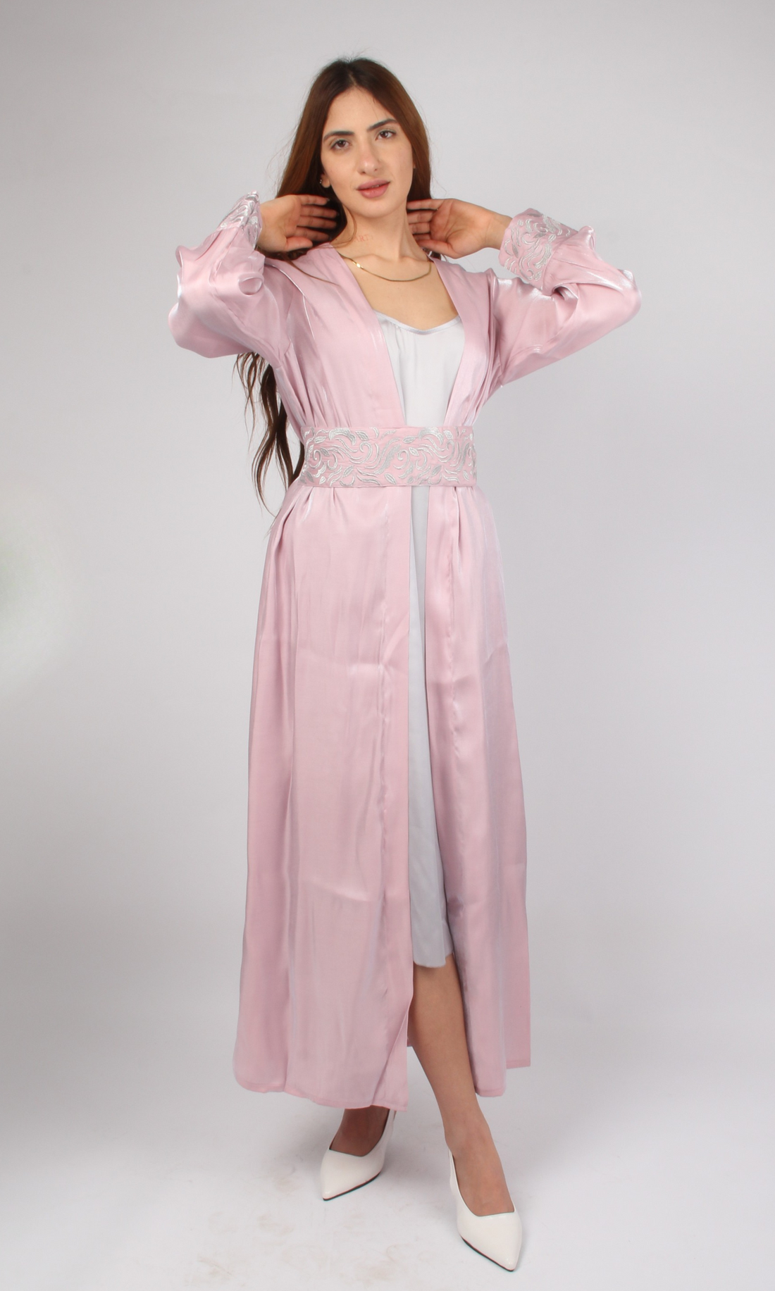 Women Dress Kaftan Shimmer Ombré (Light Pink)