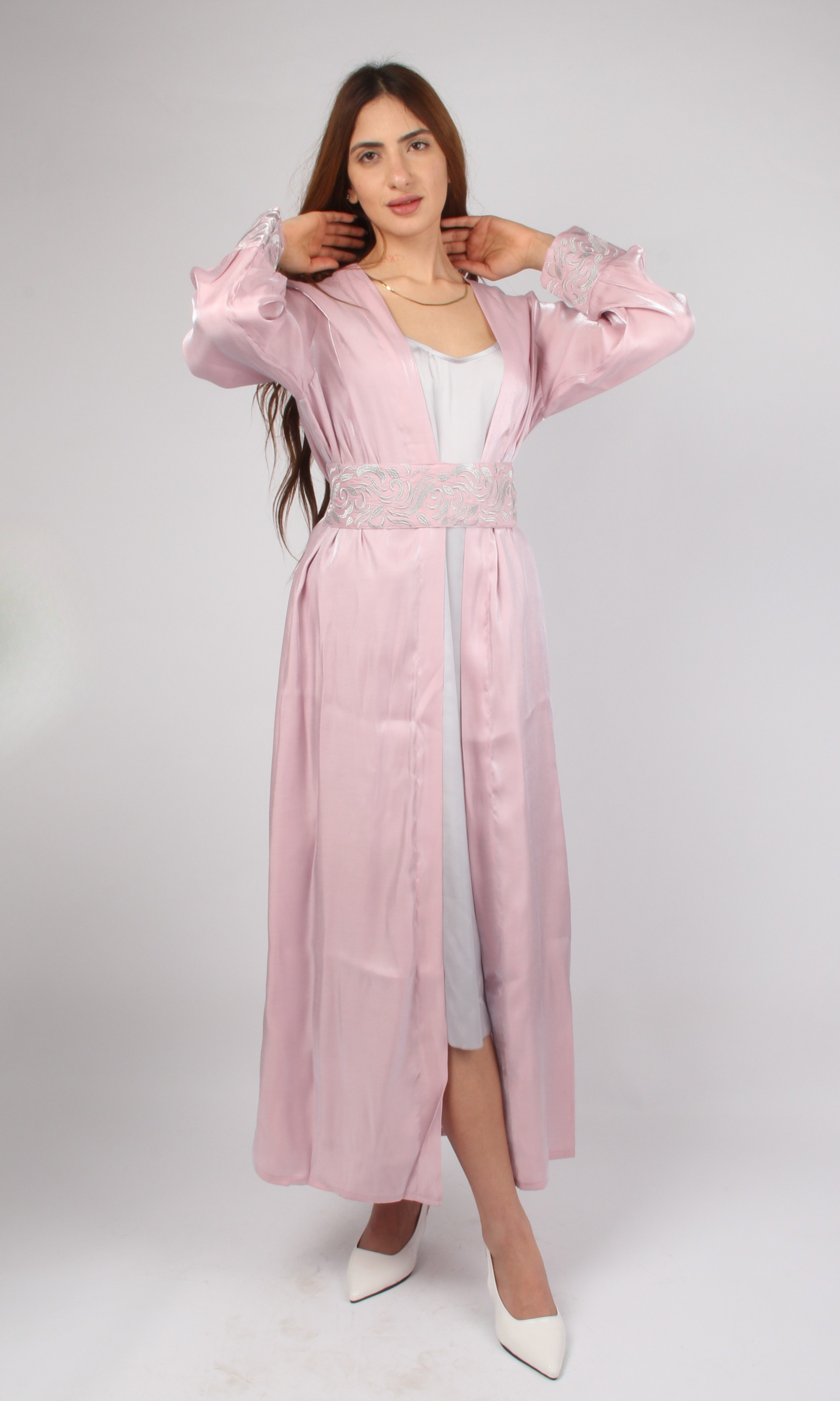 Women Dress Kaftan Shimmer Ombré (Light Pink)