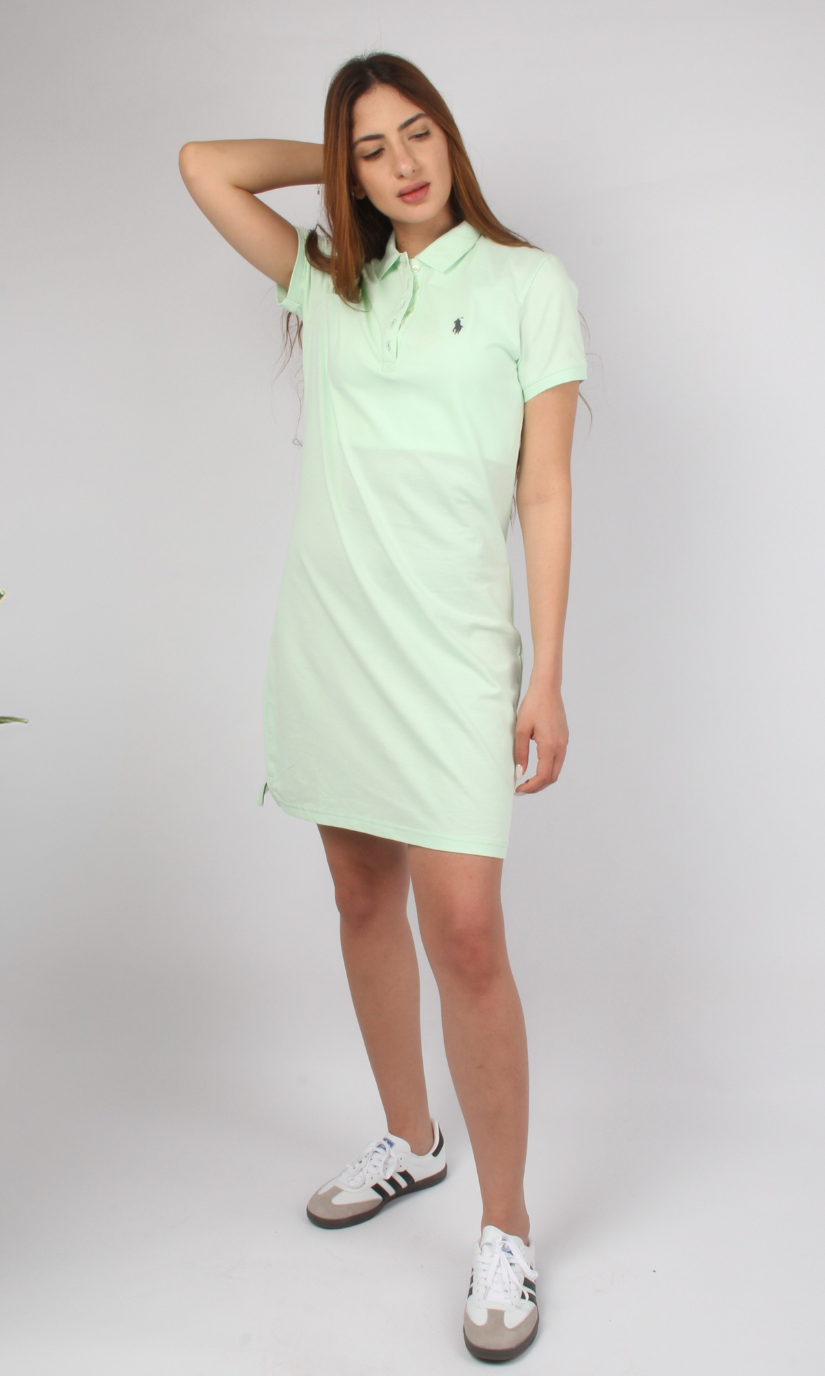 Women Polo T-Shirt Dress (Light Green)