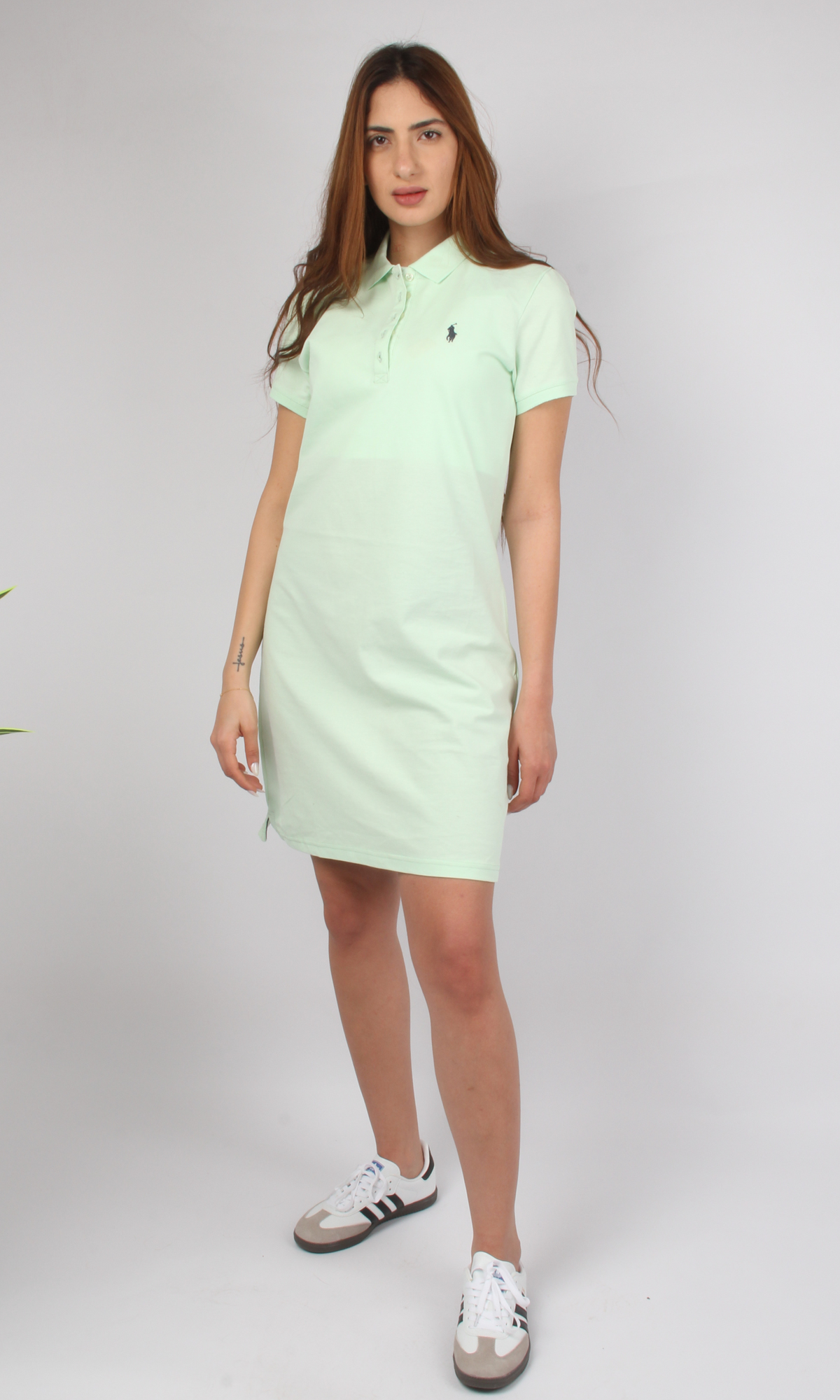Women Polo T-Shirt Dress (Light Green)