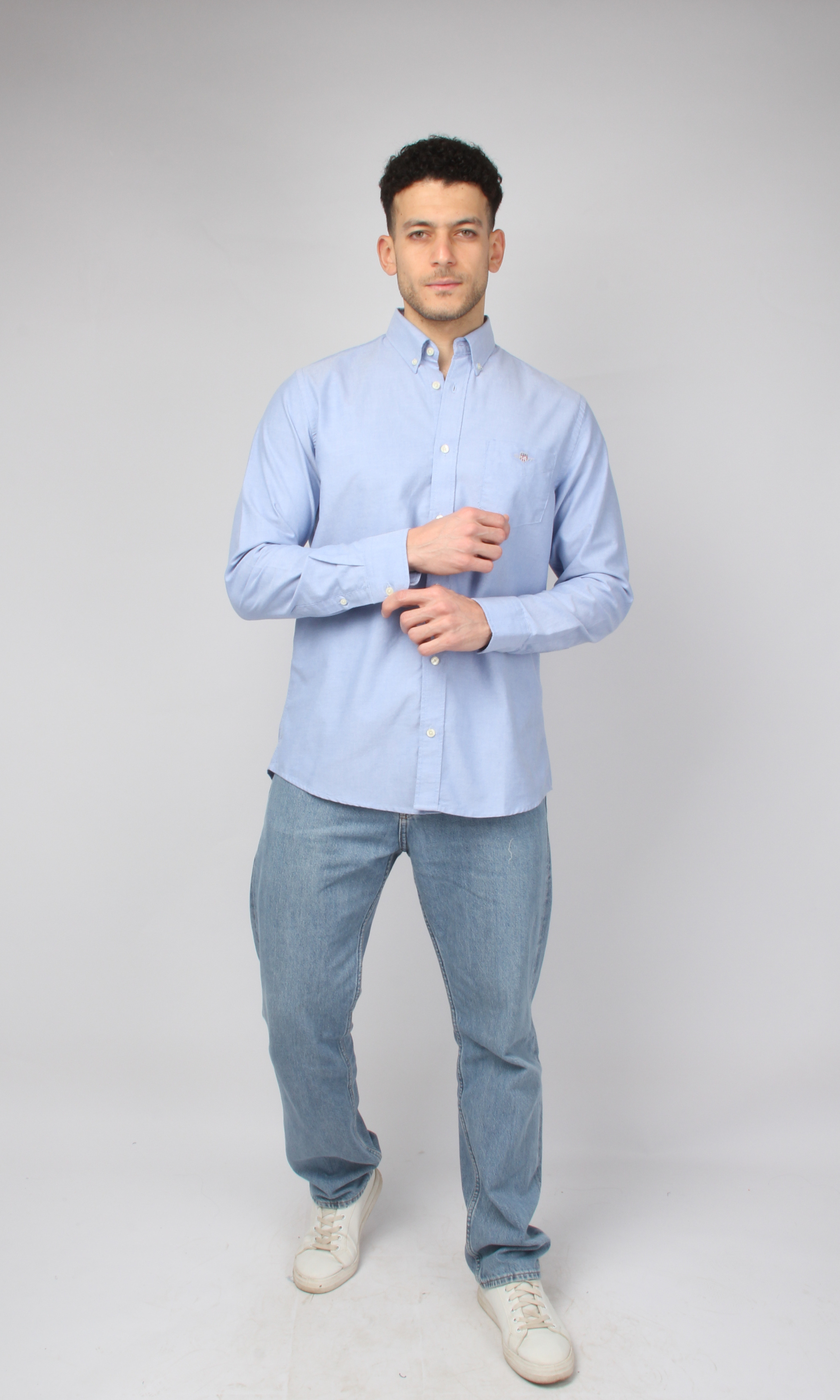 New Men Slim Fit Shirt Oxford (Blue)