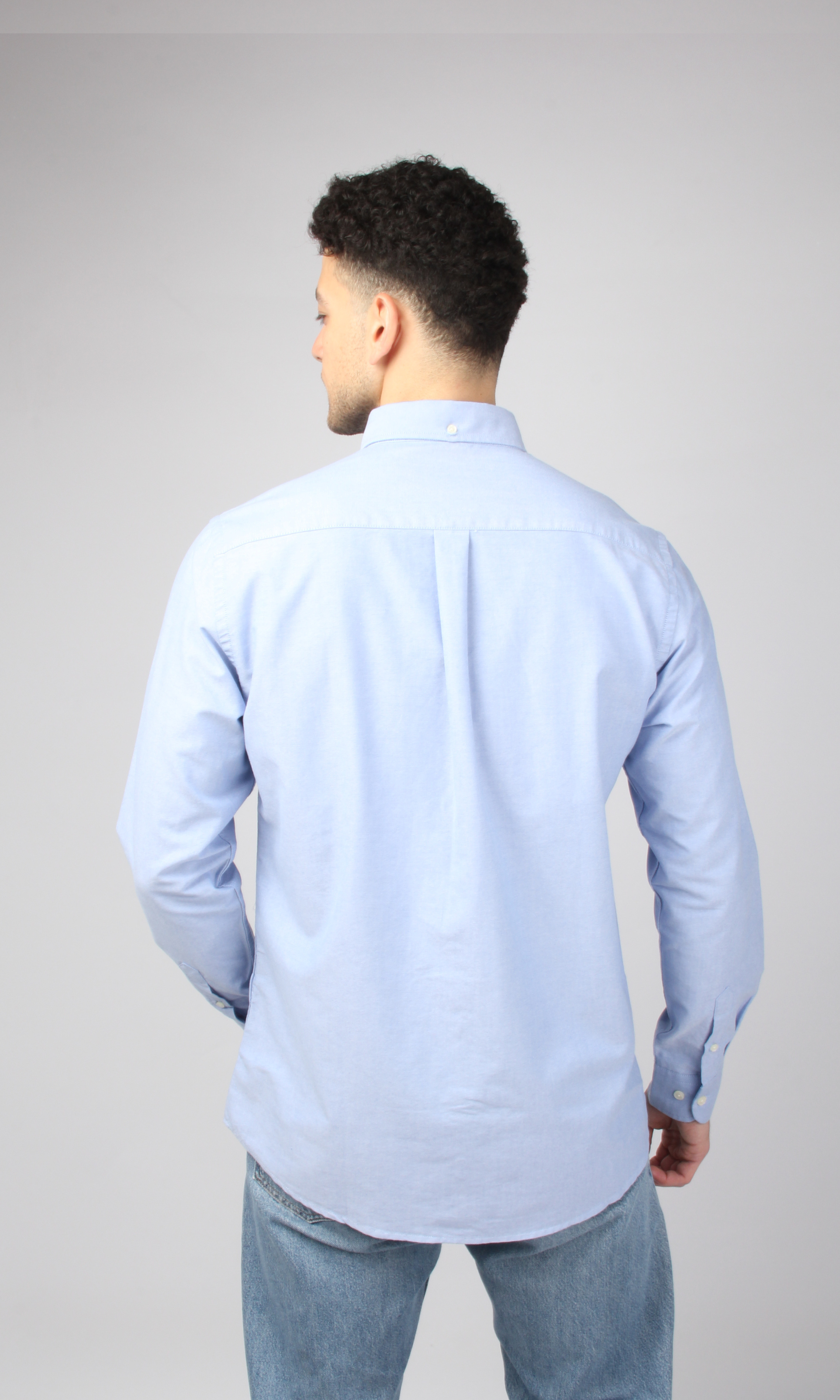 New Men Slim Fit Shirt Oxford (Blue)