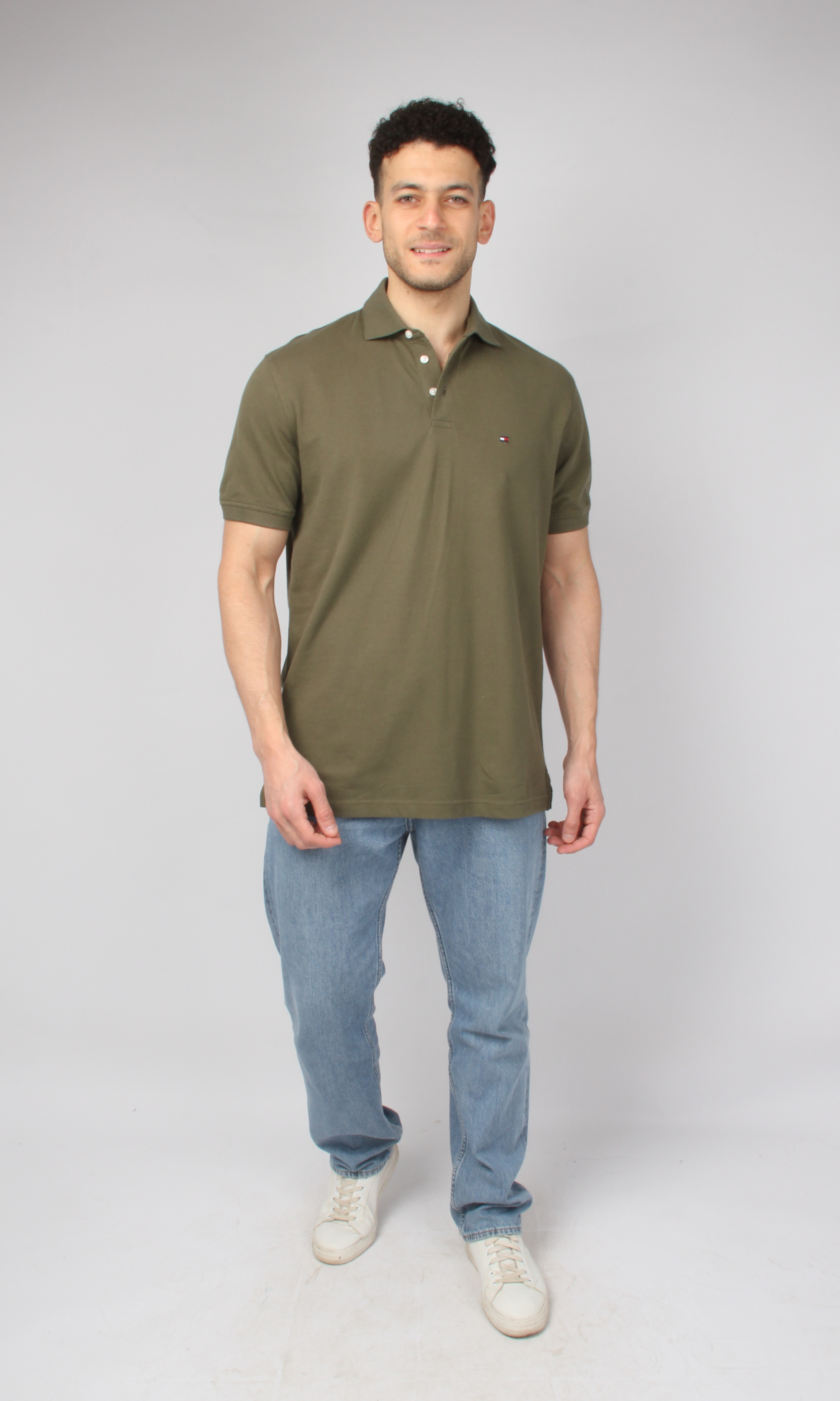 Original Men Solid Polo T-Shirt 3 buttons (Oil Green)