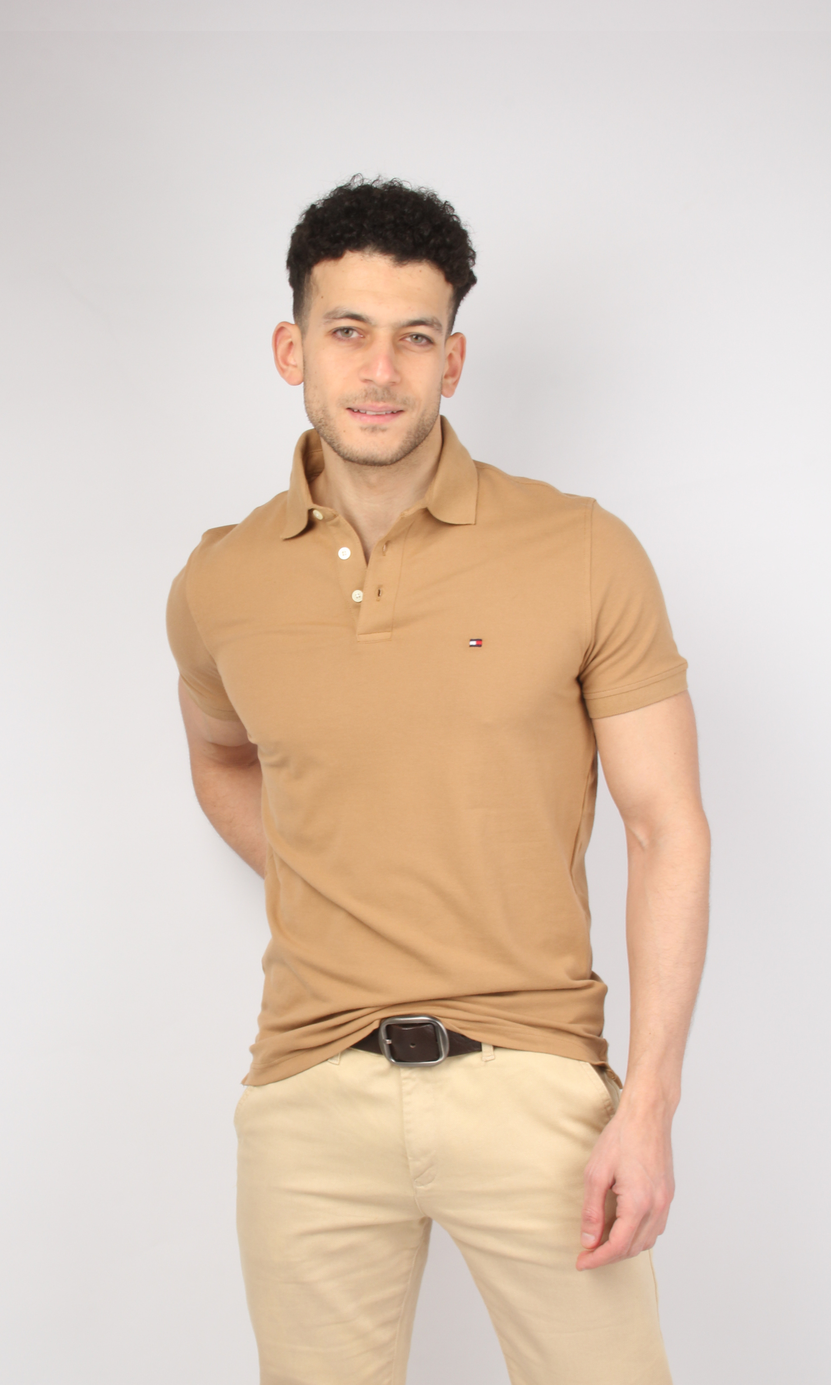 Original Men Solid Polo T-Shirt 3 buttons (Café)