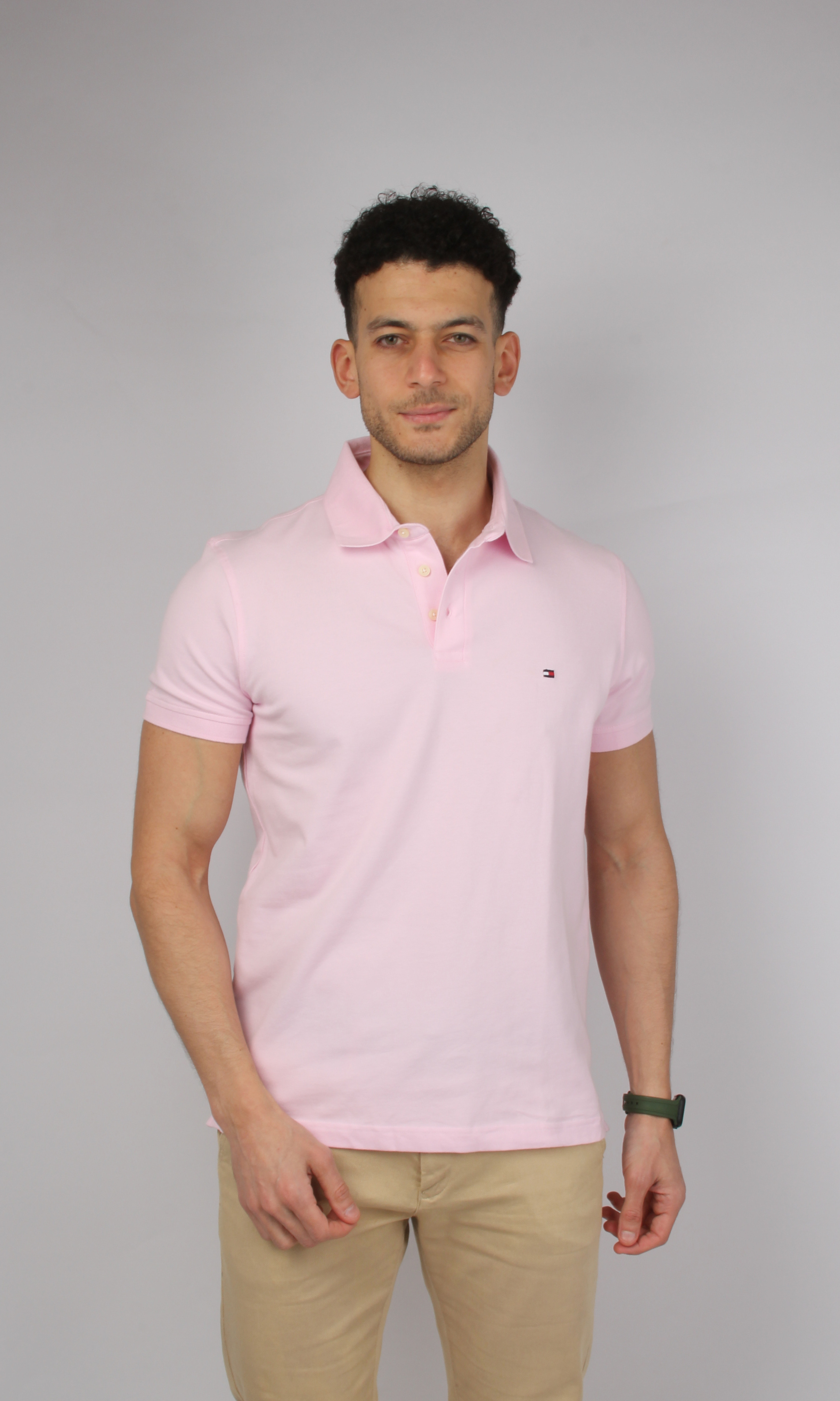 Original Men Solid Polo T-Shirt 3 buttons (Pink)