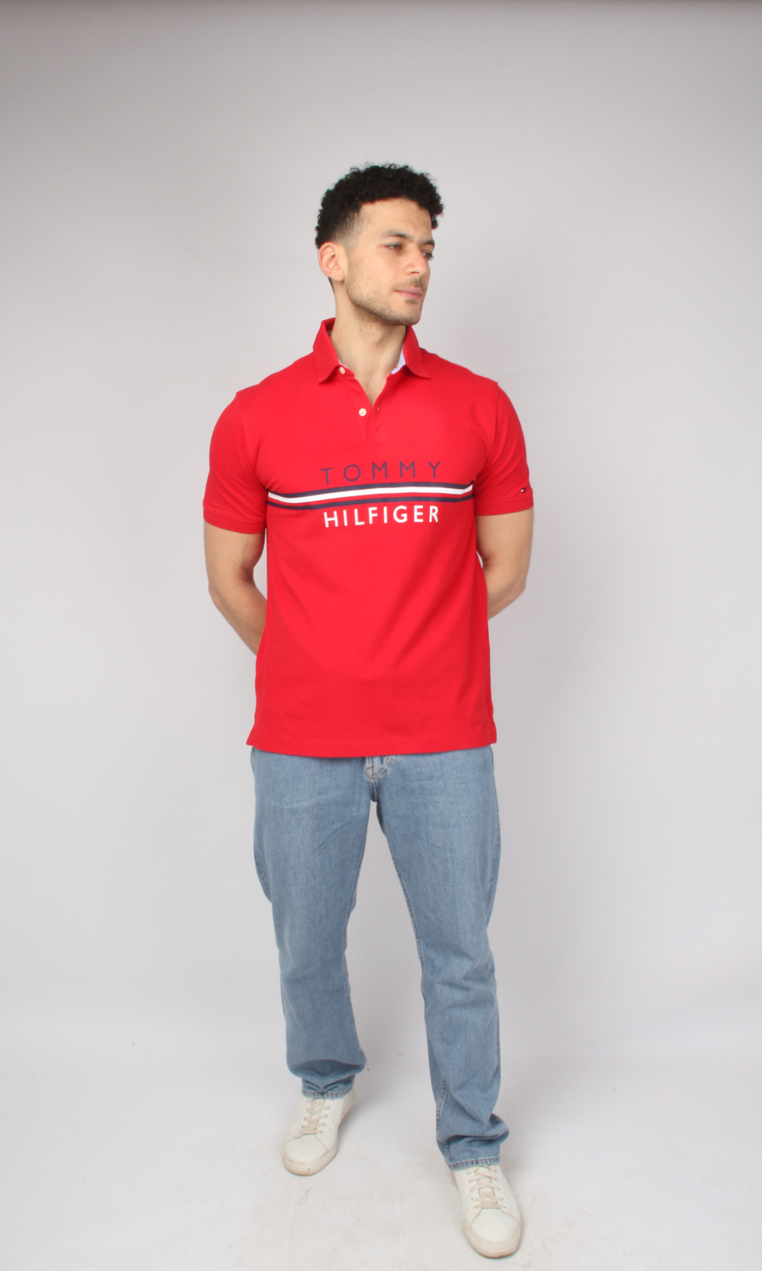Original Men Polo T-Shirt Flag Logo (Red)