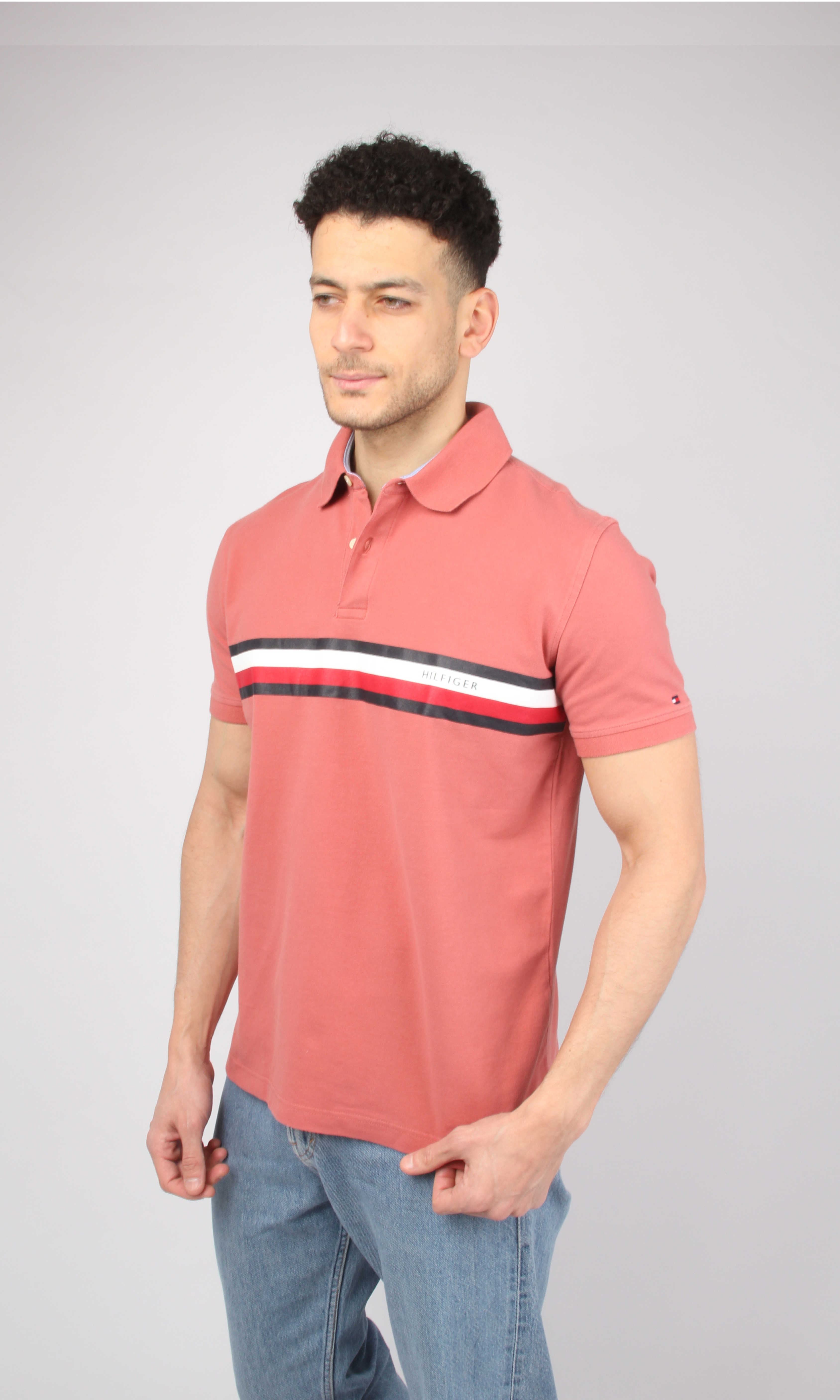 Original Men Polo T-Shirt Flag Side Logo (Brick)