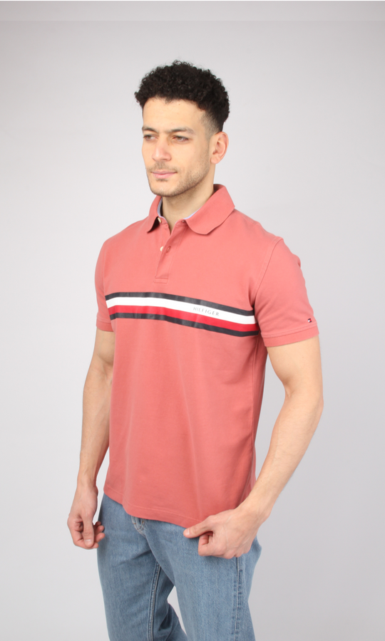 Original Men Polo T-Shirt Flag Side Logo (Brick)