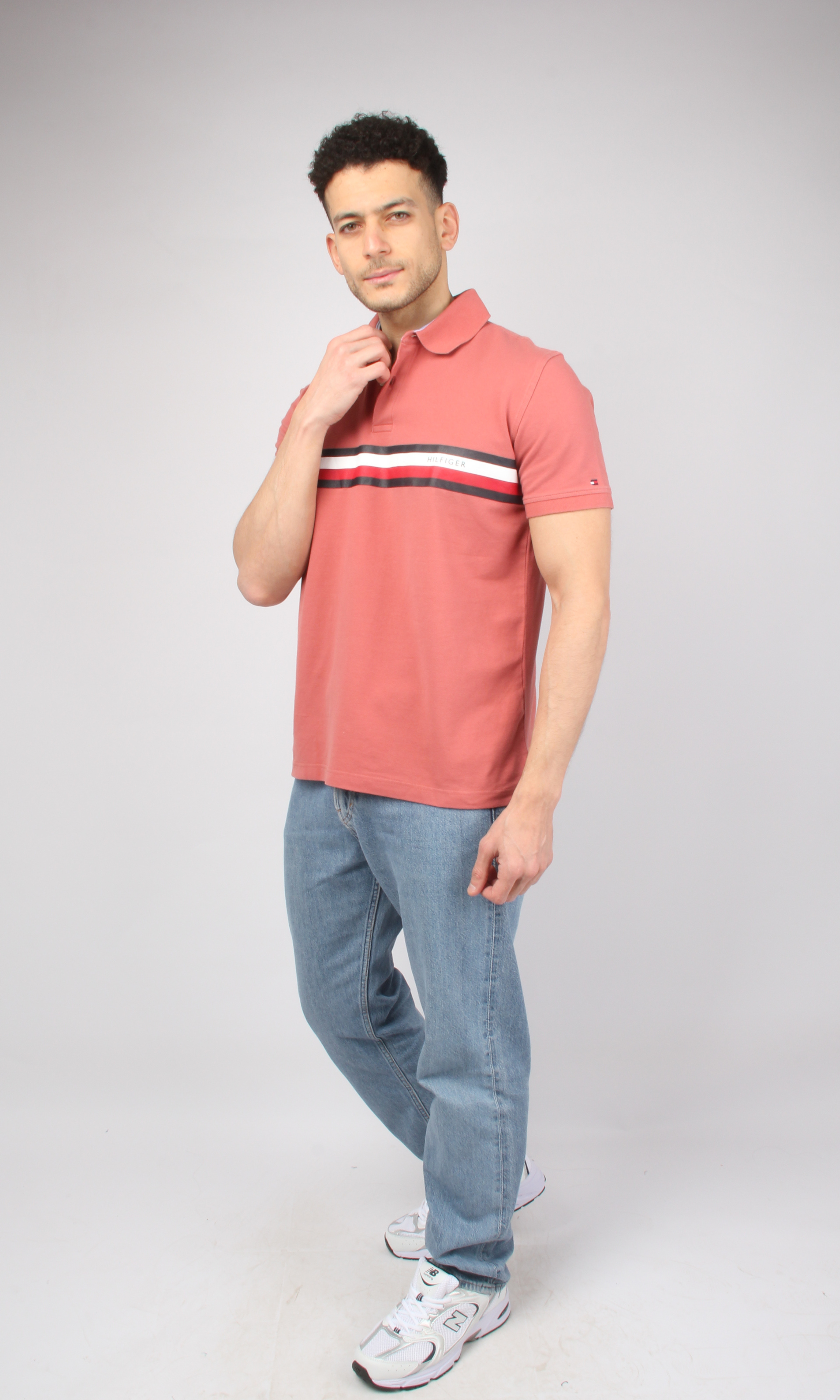 Original Men Polo T-Shirt Flag Side Logo (Brick)