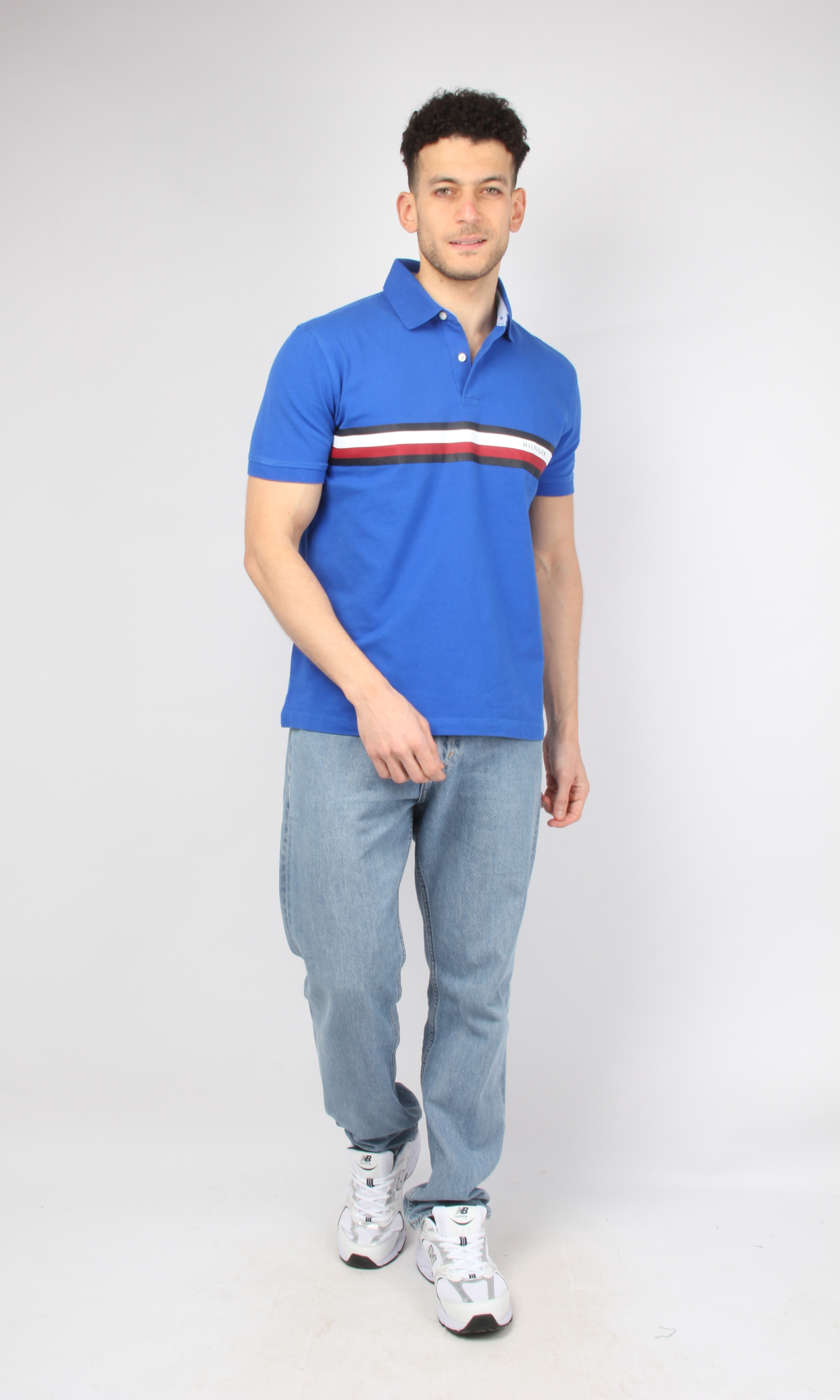 Original Men Polo T-Shirt Flag Side Logo (Blue)